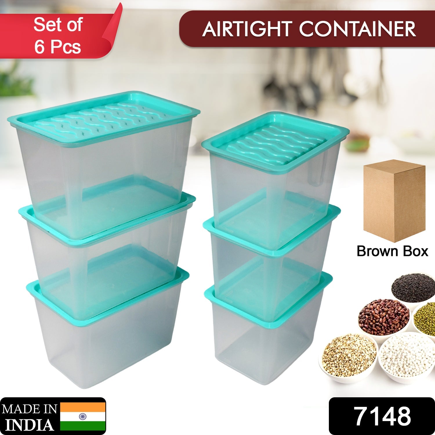 7148 Plastic Small Transparent Airtight Kitchen Container Storage Container High Quality Container For Home & Kitchen Use DeoDap