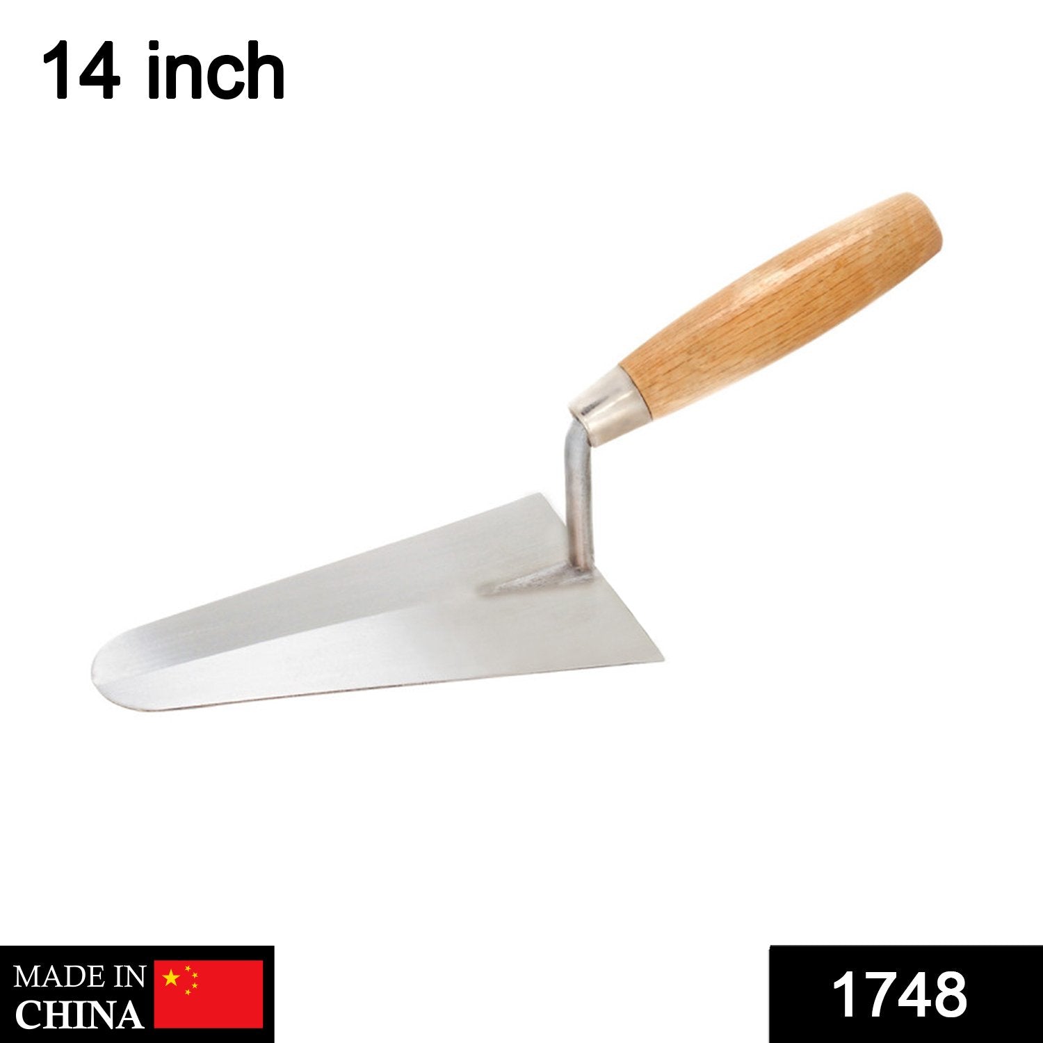 1748 Bricklaying trowel wooden handle round shape (14 Inch)
