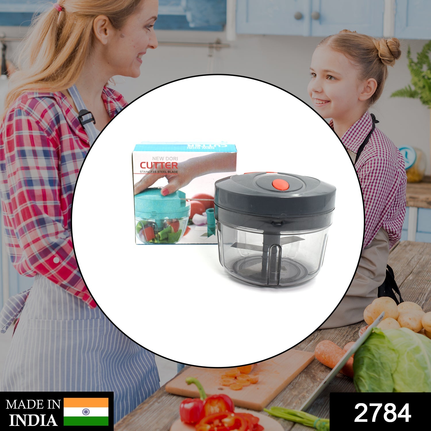 2784 4 Blade Handy Chopper For Chopping And Cutting Of Types Of Fruits And Vegetables Easily. DeoDap
