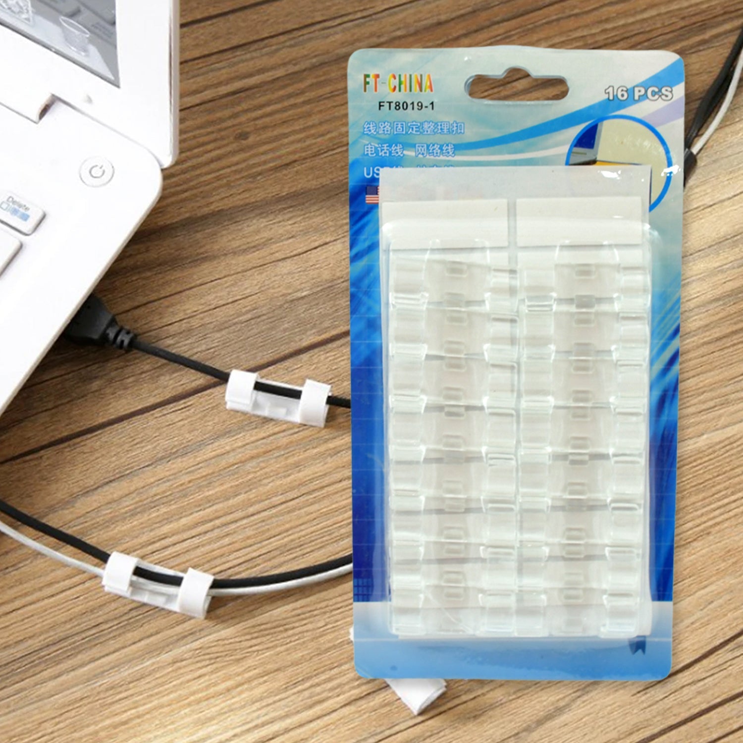 7452 Self-Adhesive Cable Clips Use in Office Wire Desktop Organizer Charging Co lder Management, Multipurpose Adhesive Cable Clips Desktop Cord Organizer Hook, Cable Management, Wire Holder System (16 Pcs Set )