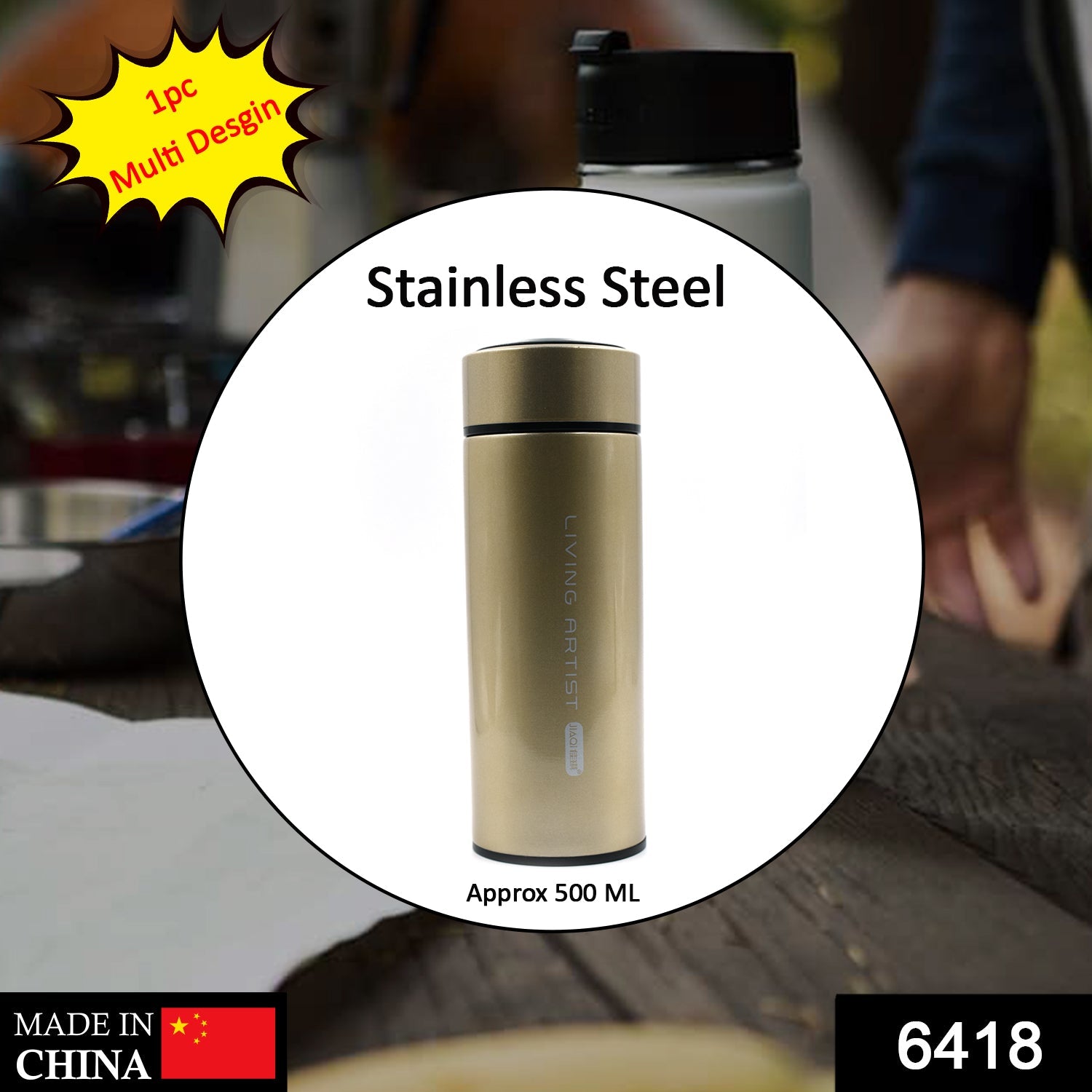 6418 Stainless steel Bottles 500Ml Approx. For Storing Water And Some Other Types Of Beverages Etc.
