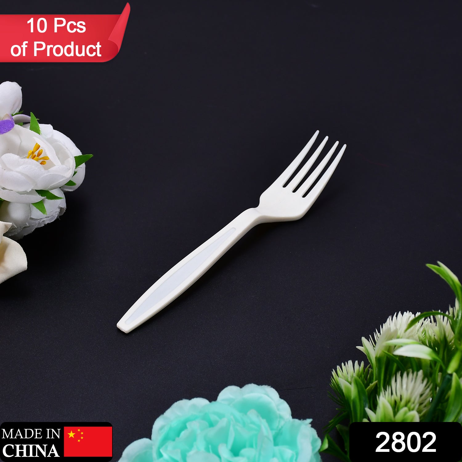 2802 Small plastic 10pc Serving Fork Set for kitchen DeoDap
