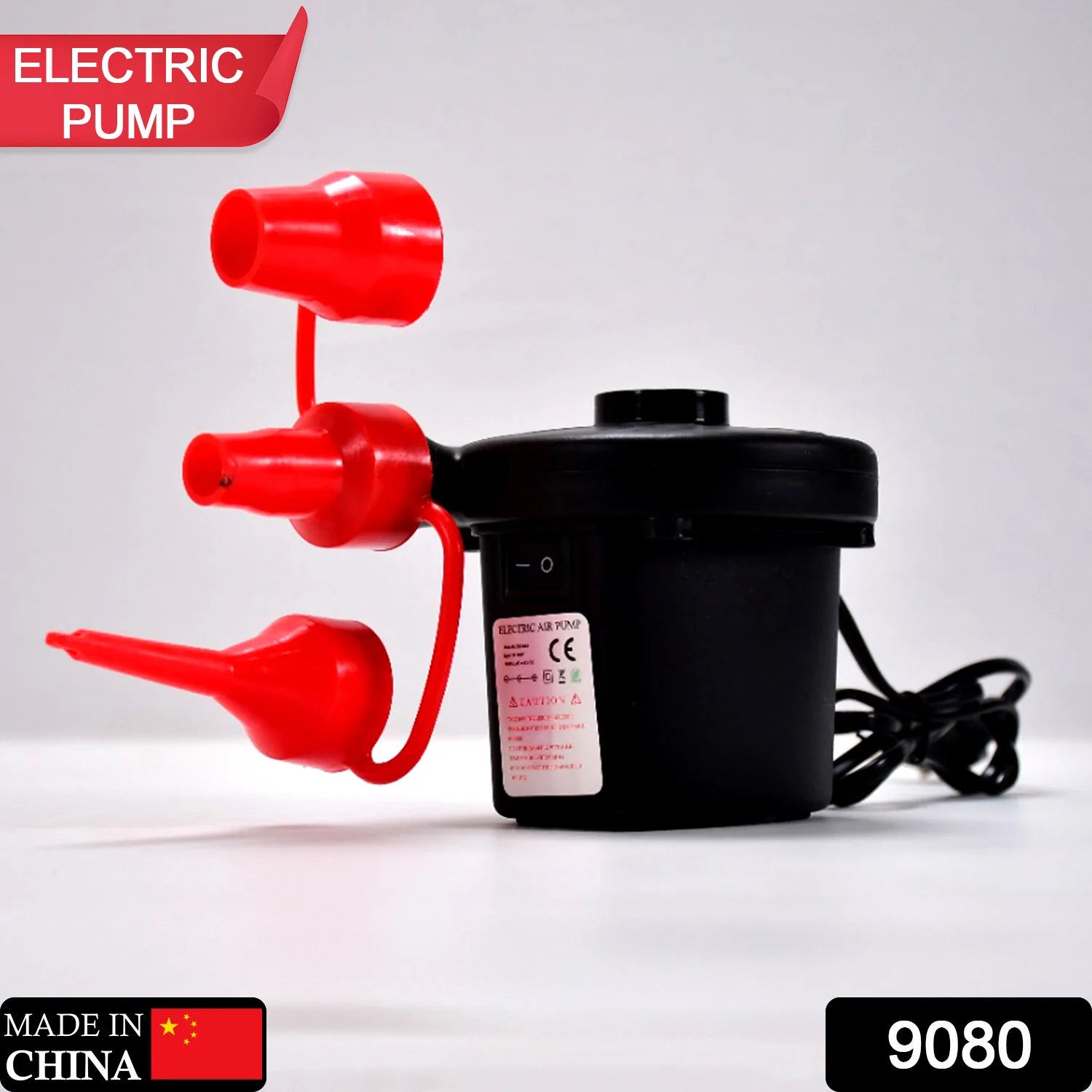 9080 Electric Air Pump For Ball , Balloon ( 3 Nozzle ) DeoDap