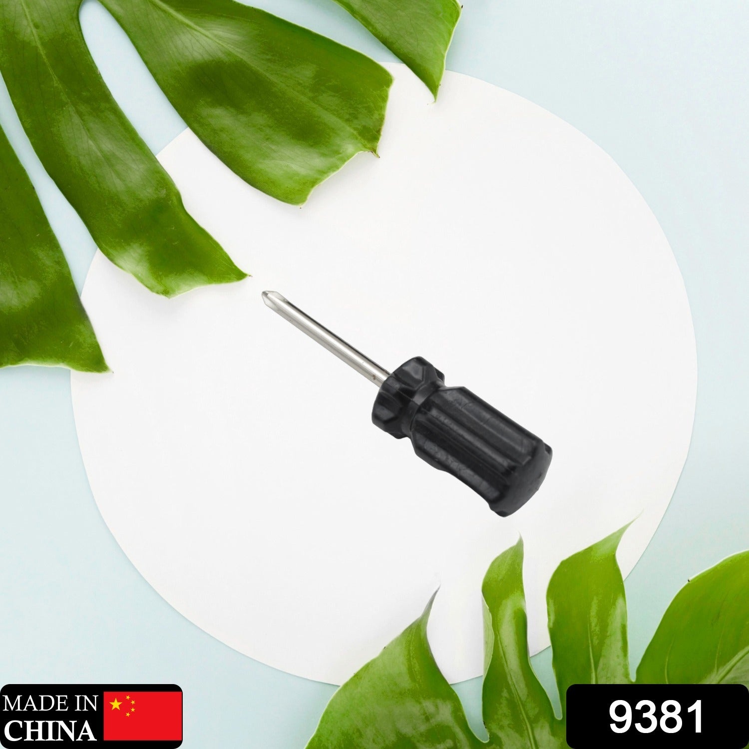 9381 Mini Slotted Screwdriver, Flat Head with Black Handle for Small Appliances Mini Pocket Size Slotted Cross Head Double Sided Flat Magnetic Screwdriver (1 Pc)