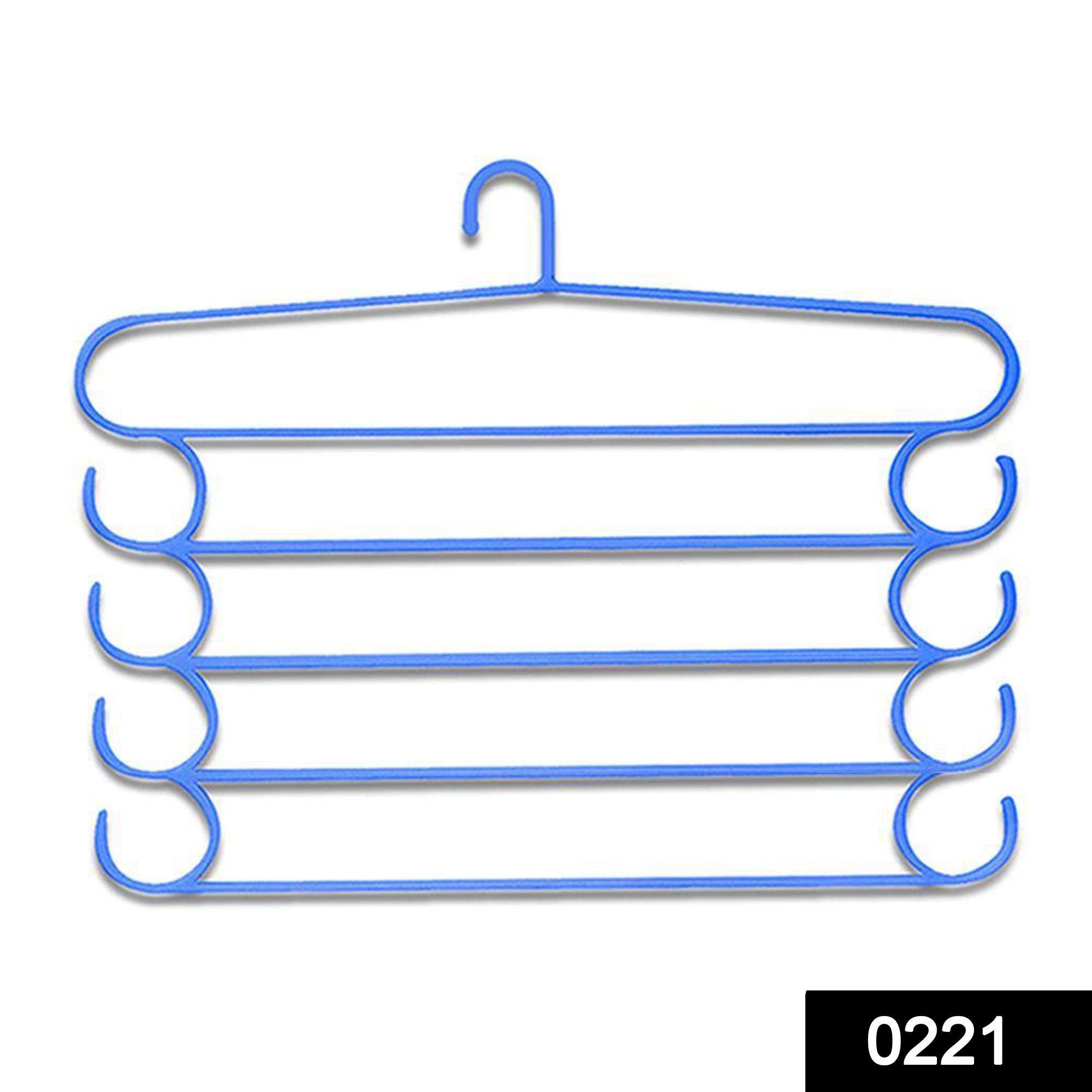 0221 -5 Layer Plastic Hangers (Multicolour, 1 pc) - SkyShopy