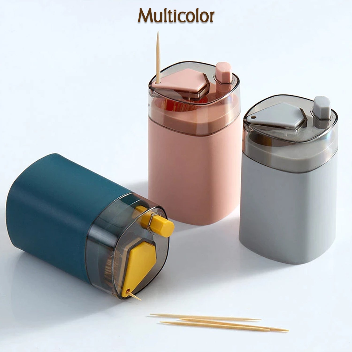 4005L Toothpick Holder Dispenser, Pop-Up Automatic Toothpick Dispenser for Kitchen Restaurant Thickening Toothpicks Container Pocket Novelty, Safe Container Toothpick Storage Box.