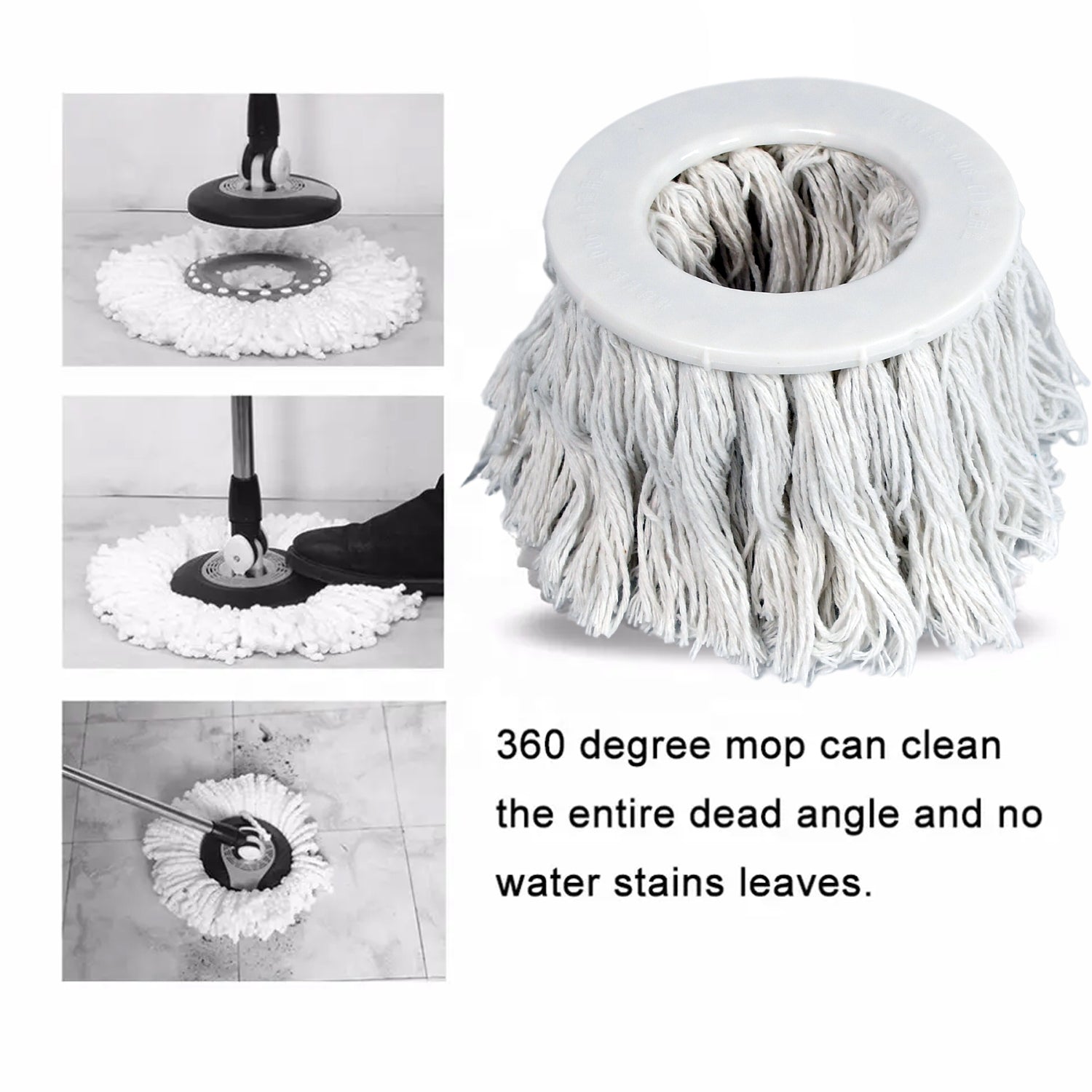 1115 Microfiber Spin Mop Replacement Head Round Shape Standard Size Spin mop Refills For All Type Mop Use DeoDap