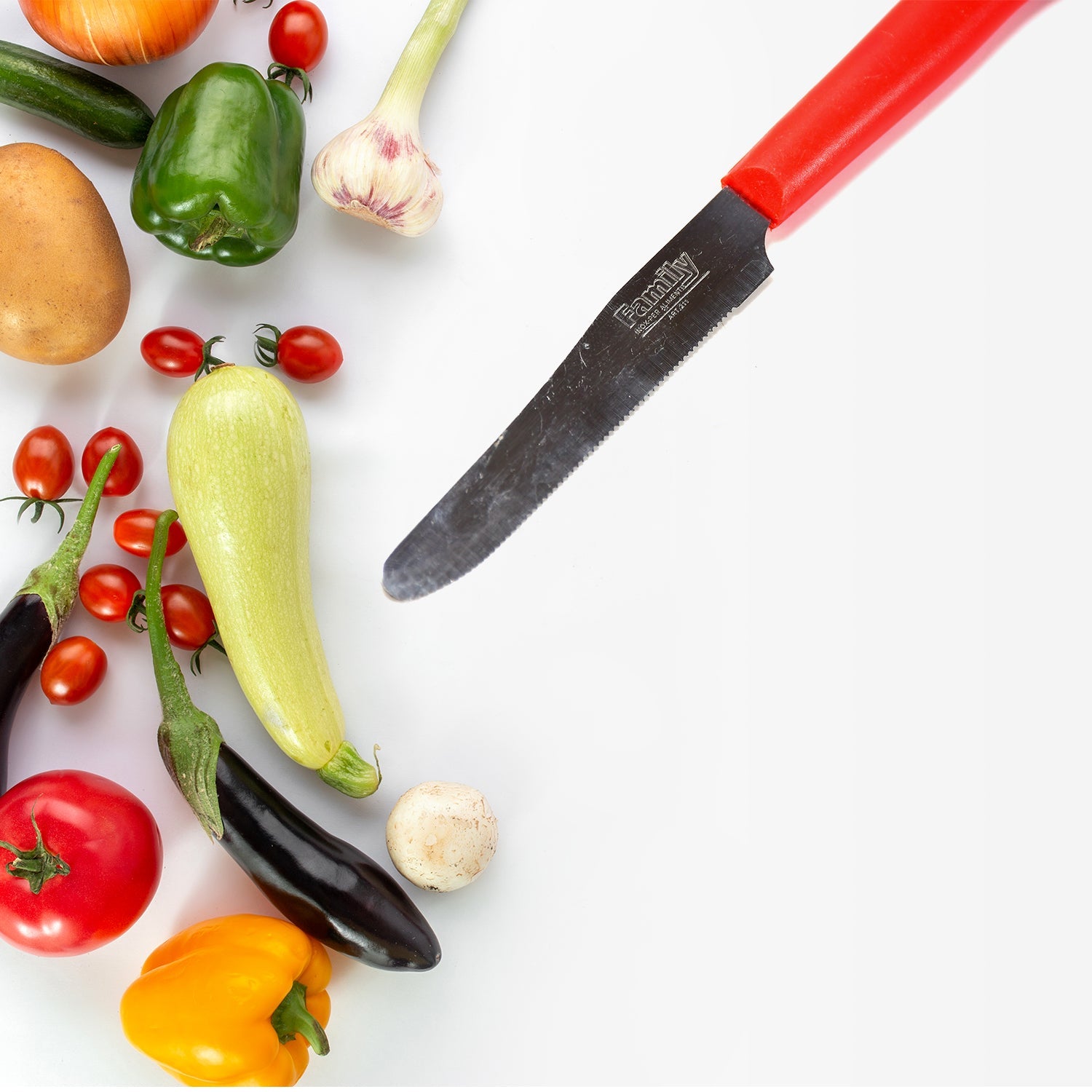 7092 Red Kitchen Knife Steak and Vegetable Knife - Razor Sharp Pointed Tip, Serrated Edge - Color Coded Kitchen Tools by The Kosher Cook DeoDap