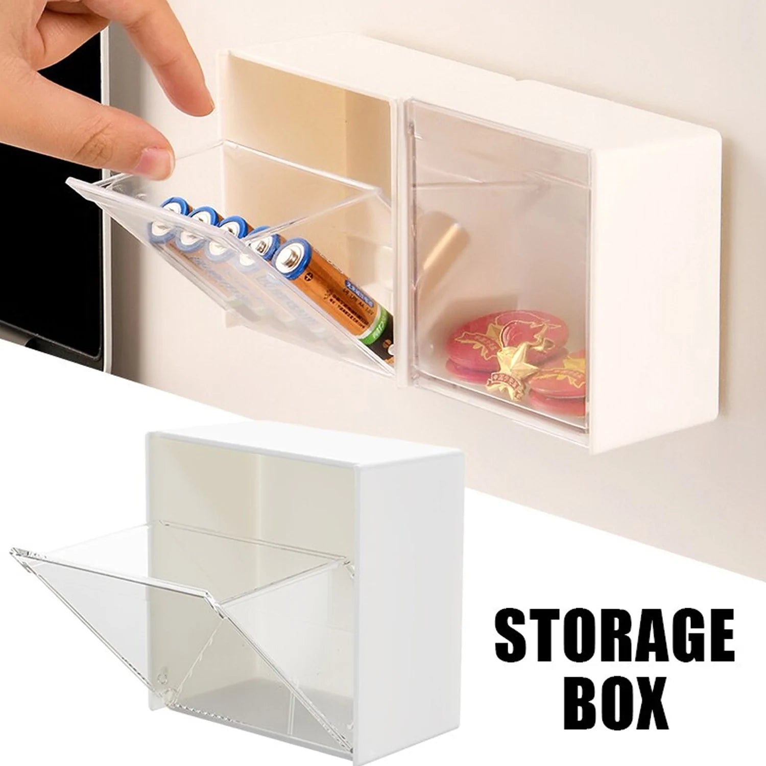 4037 Wall Mounted Flip Storage Box Holder Small Object Storage Case ( 1 pcs ) 