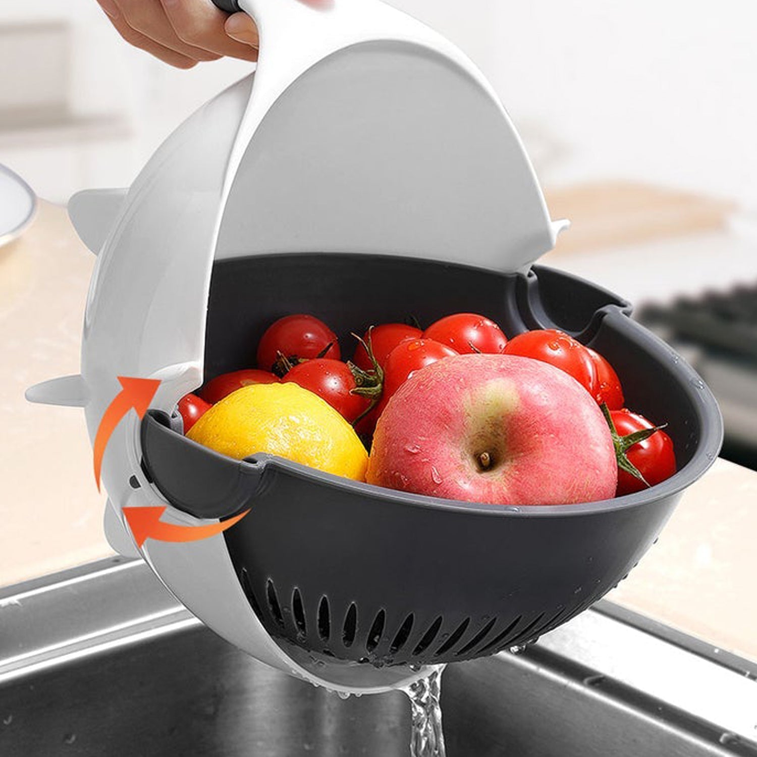 2187B Premium Portable 7 in 1 Multifunction Magic Rotate Vegetable Cutter/Chopper/Slicer/Shredder with Drain Basket with various Dicing Blades freeshipping - DeoDap