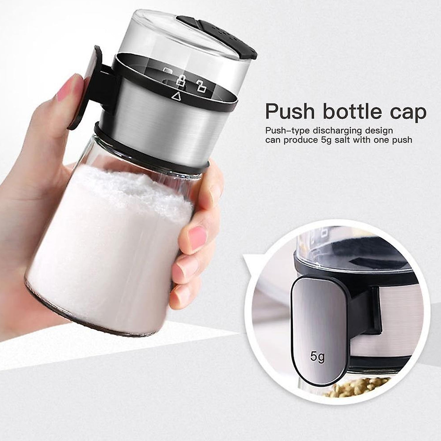5226 Salt Control Bottle Transparent Moisture Proof with Lid Pepper Shakers Bottles for Kitchen DeoDap