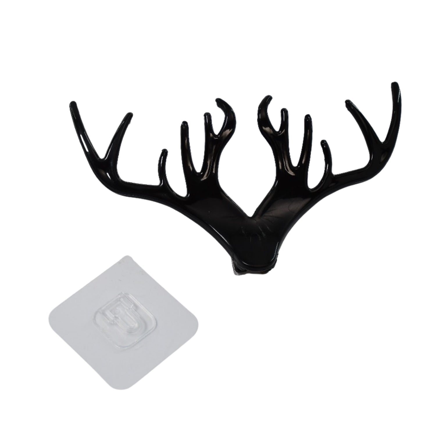 9060 Deer Head Hanging Hook, Self Adhesive Wall Door Hook Hanger Bag Keys Sticky Holder (Black) DeoDap