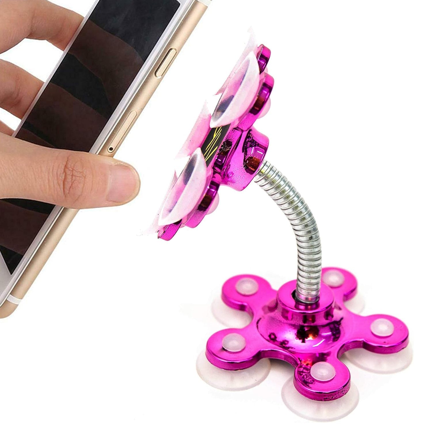 0637b Phone Holder, 360°Rotatable Phone Stand Multi-Function Double-Sided Suction Cup Mobile Phone Holder ( MOQ :- 6 Pc )