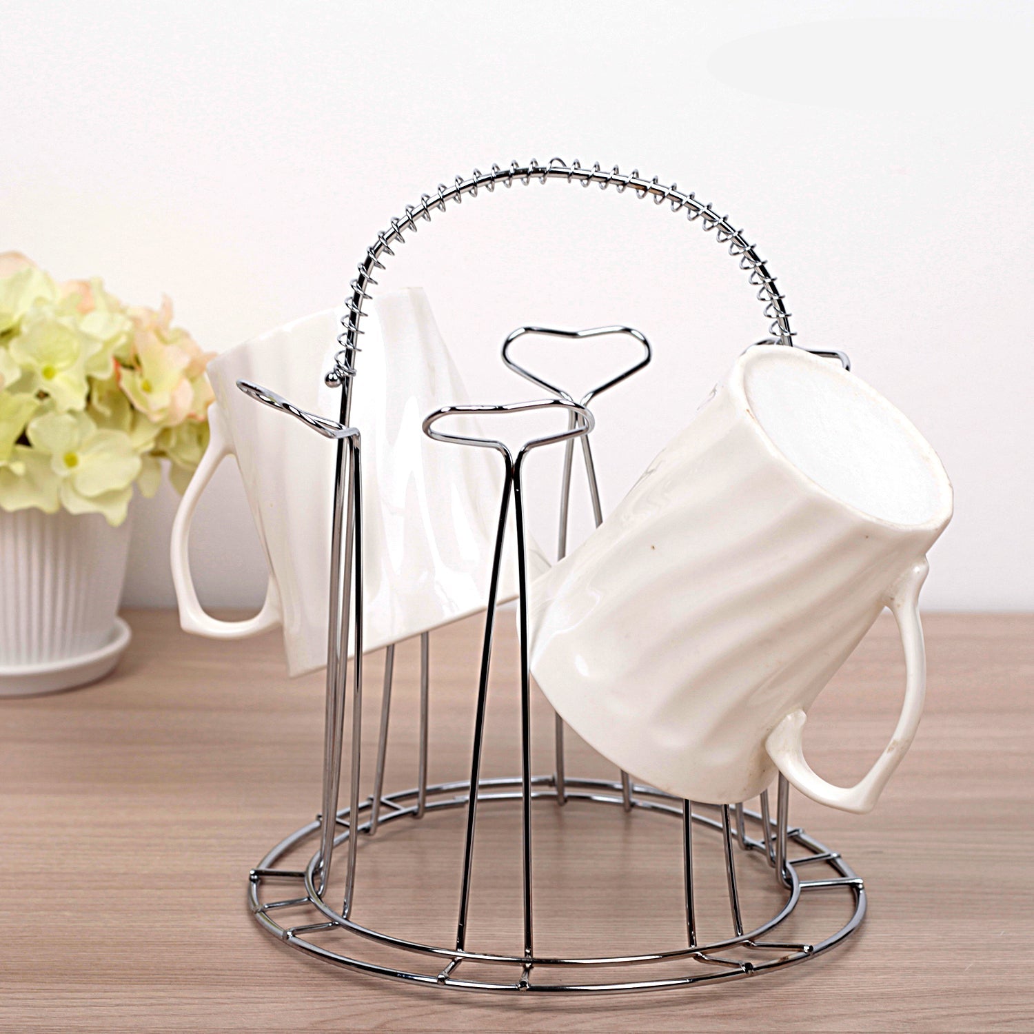 5155 Cups Stand 6 Mugs Holder Hanging For Kitchen Use ( 1 pcs ) DeoDap