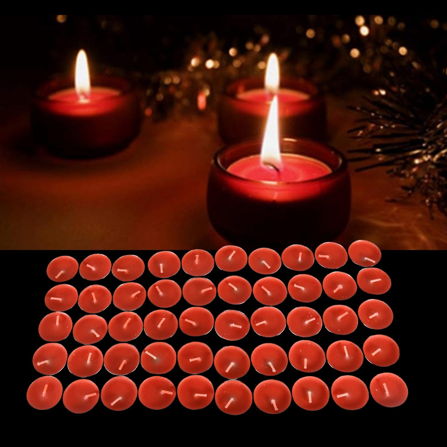 12691 Tealight Candles Set, Smokeless Candles, Tealight Diwali Candles for Diwali, Home Decor, Decoration, Party, Festivals for Mood Dinners Parities Home Decoration Wedding Candle (50 Pcs set)