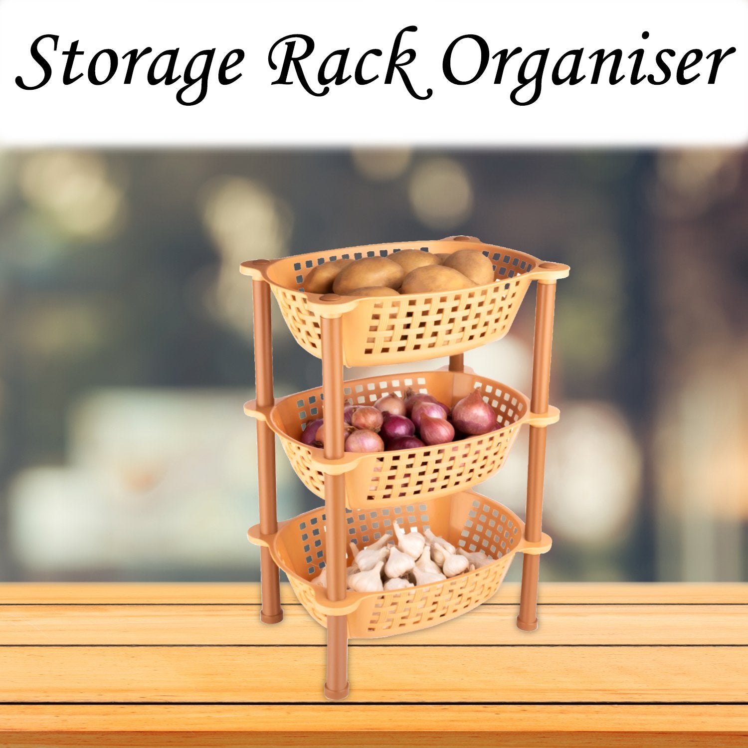 4646 Multipurpose Plastic Storage Rack Organiser - 3 pcs - SkyShopy