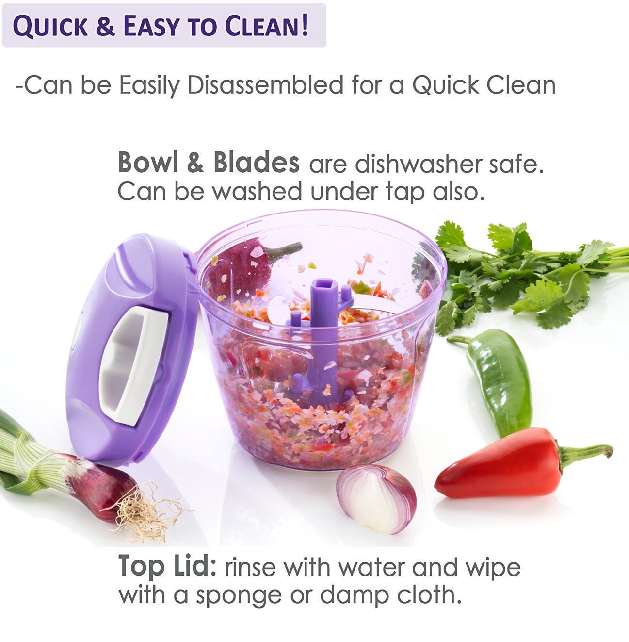 2180B Compact & Powerful Hand Held Vegetable Chopper (950 ml)
