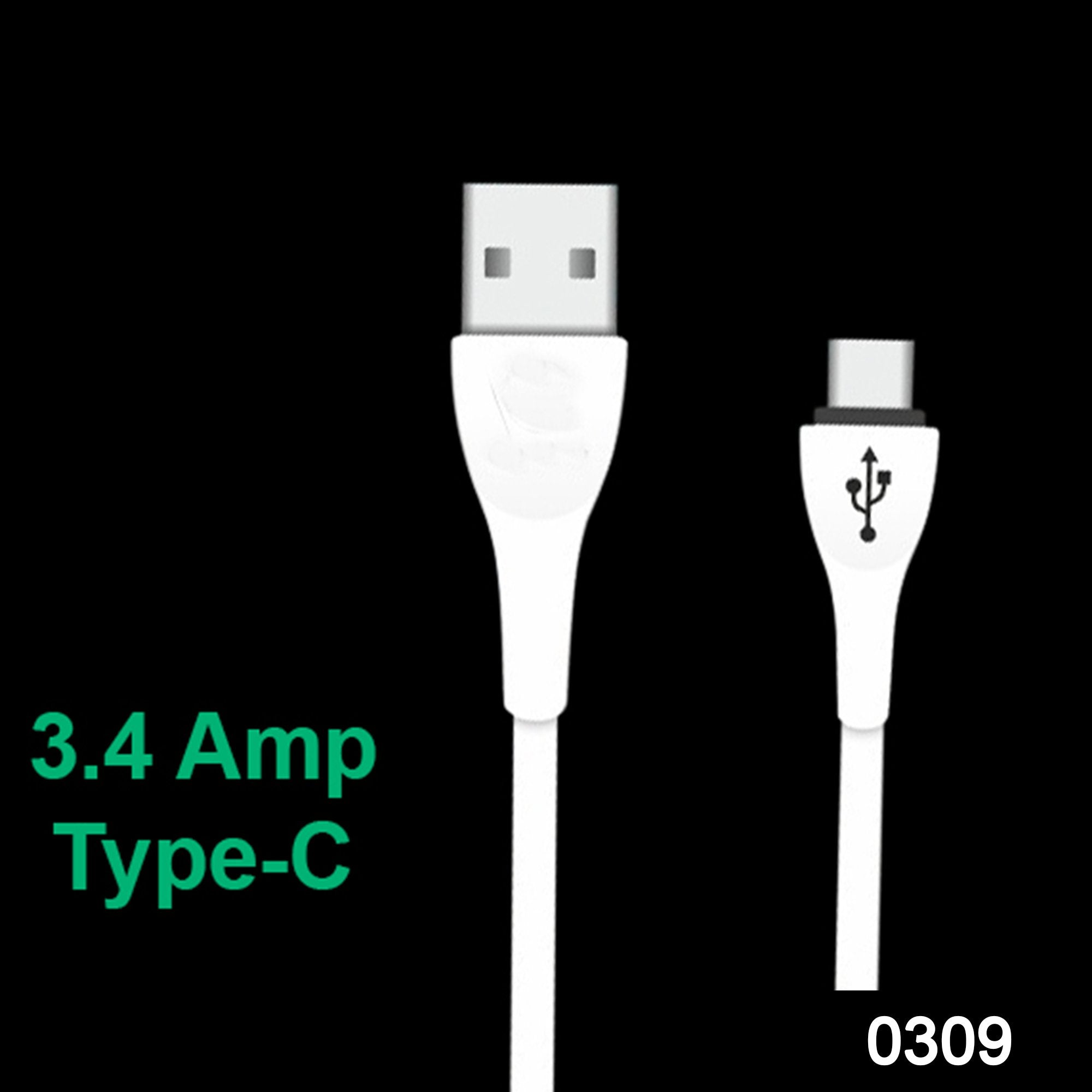 0309 Premium 3.4 Amp Fast Charging 1 m USB Type-C Cable - SkyShopy