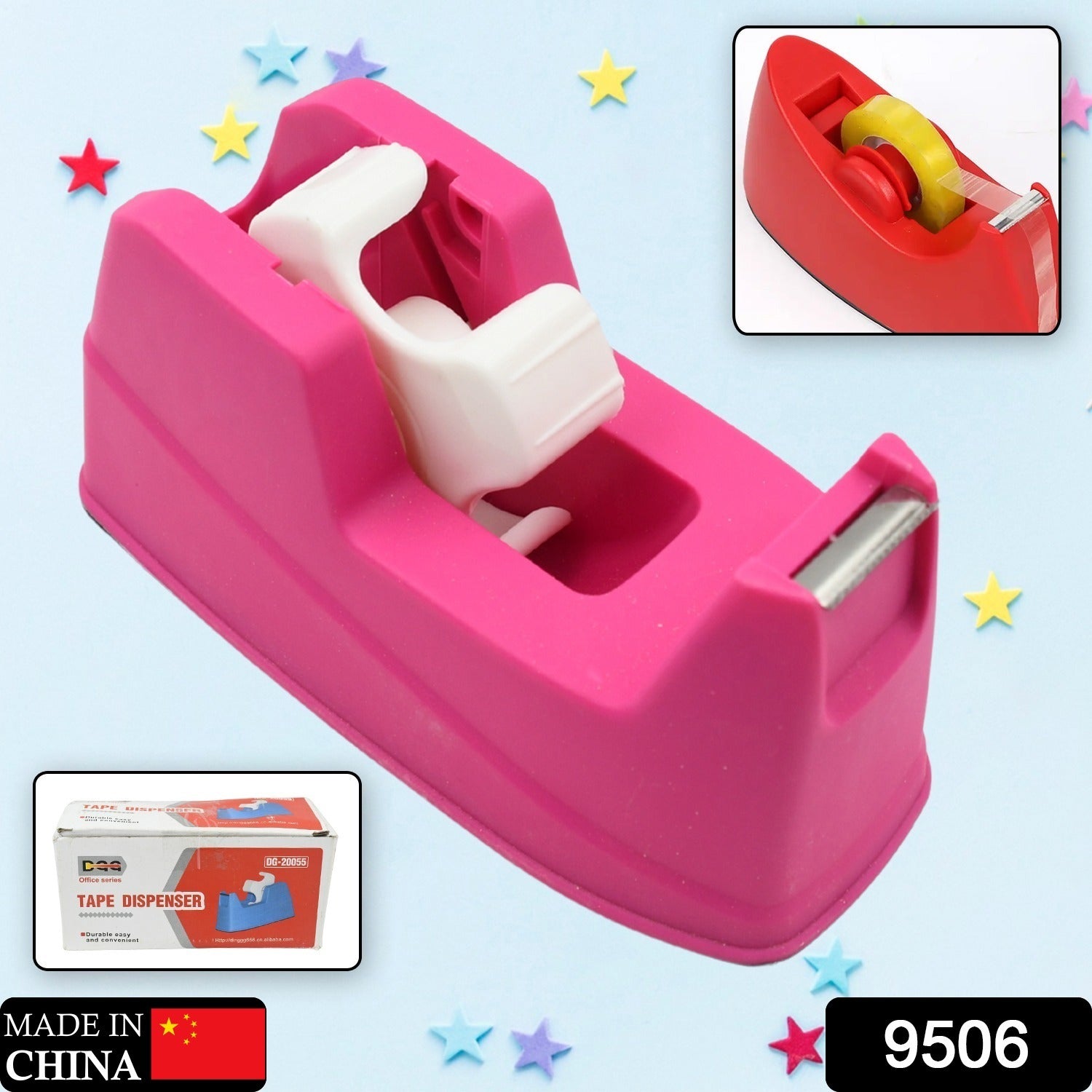 9506 Plastic Tape Dispenser Cutter for Home Office use, Tape Dispenser for Stationary, Tape Cutter Packaging Tape (1 pc / 631 Gm)