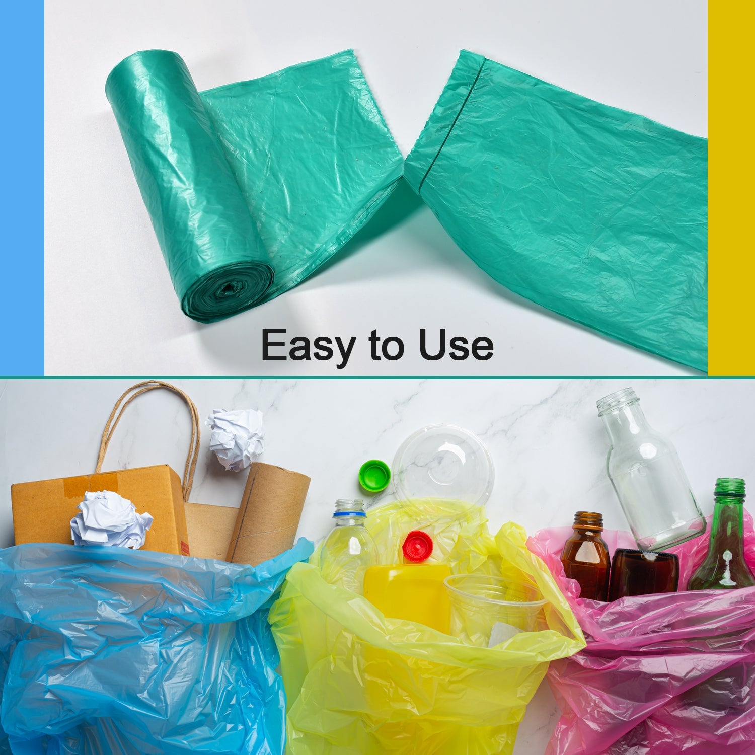 9253 1Roll Green Garbage Bags/Dustbin Bags/Trash Bags DeoDap