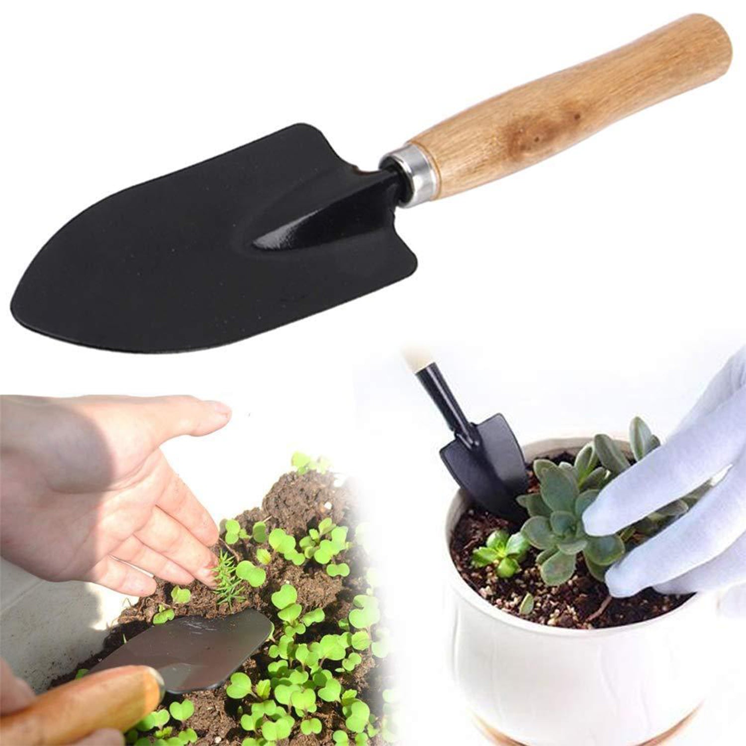 0542A 3pc Small Gardening Tools for Home Garden (Hand Cultivator, Small Trowel, Garden Fork) DeoDap