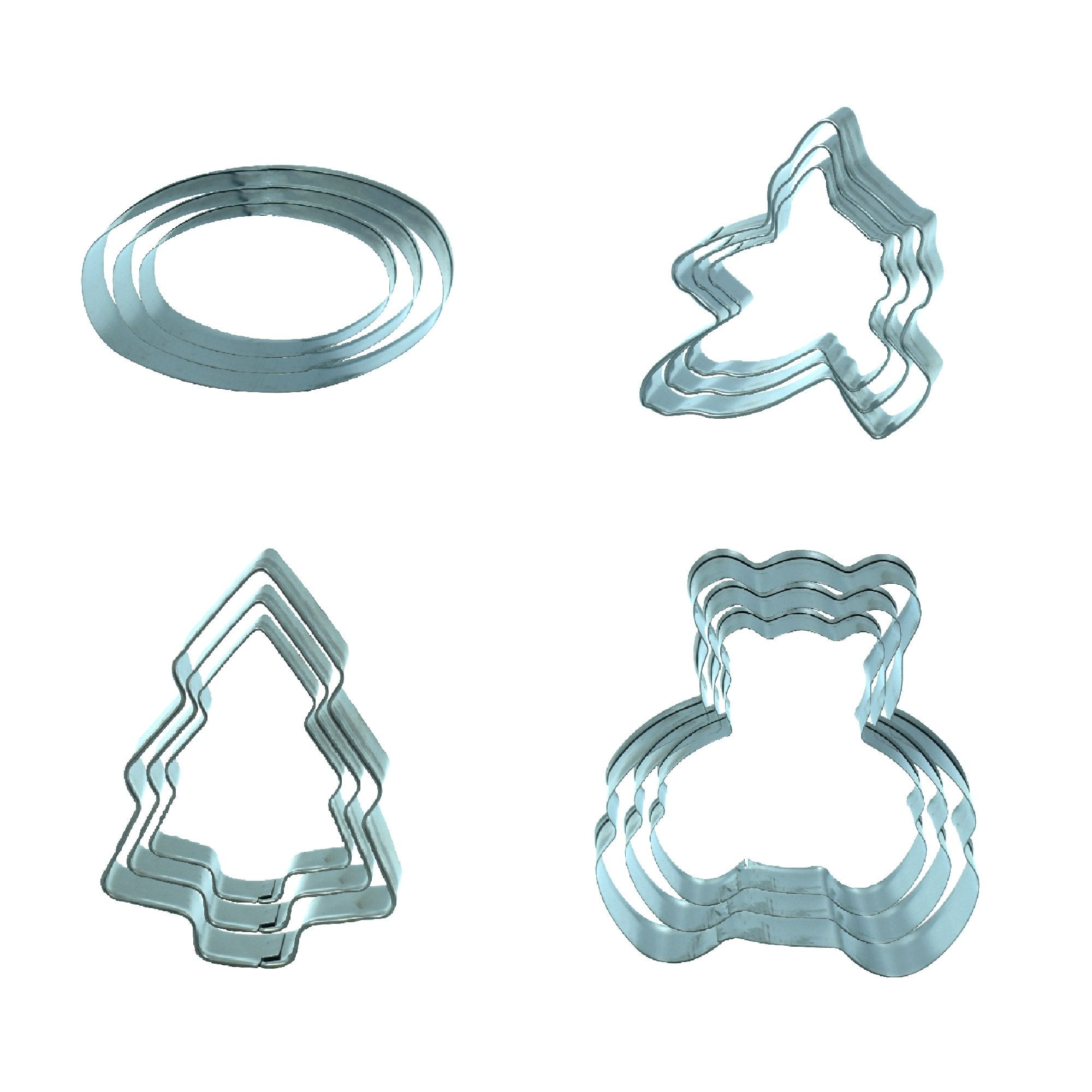 4629 Stainless Steel Diffrent Shape Cookie Cutter Set Baking Tools (Pack of 12) - SkyShopy
