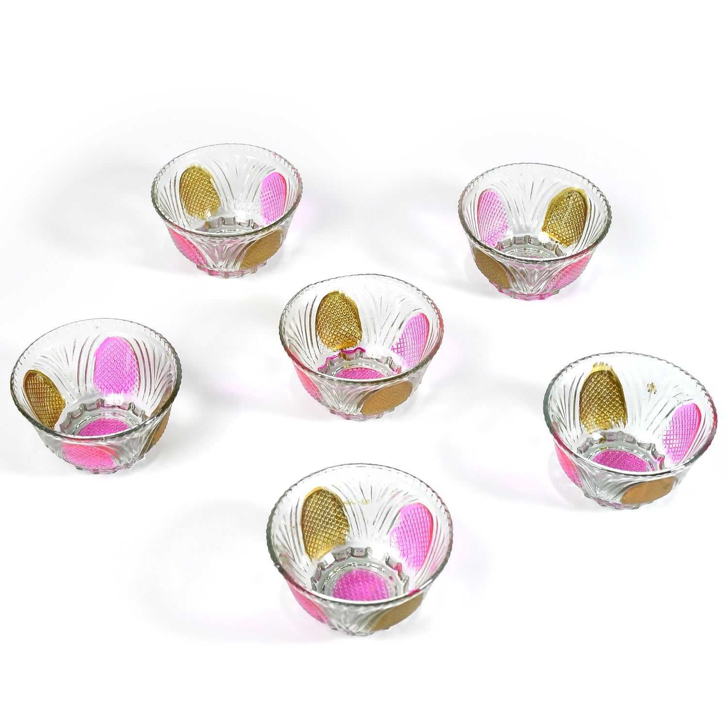 7136 Glass Bowls for Kitchen Prep, Dessert, Dips, and Candy Dishes, Cake, Snack Bowl or Nut Bowls, and Microwave Safe Clear Glass Bowls for Mixing, Storing ( 6 pcs ) DeoDap