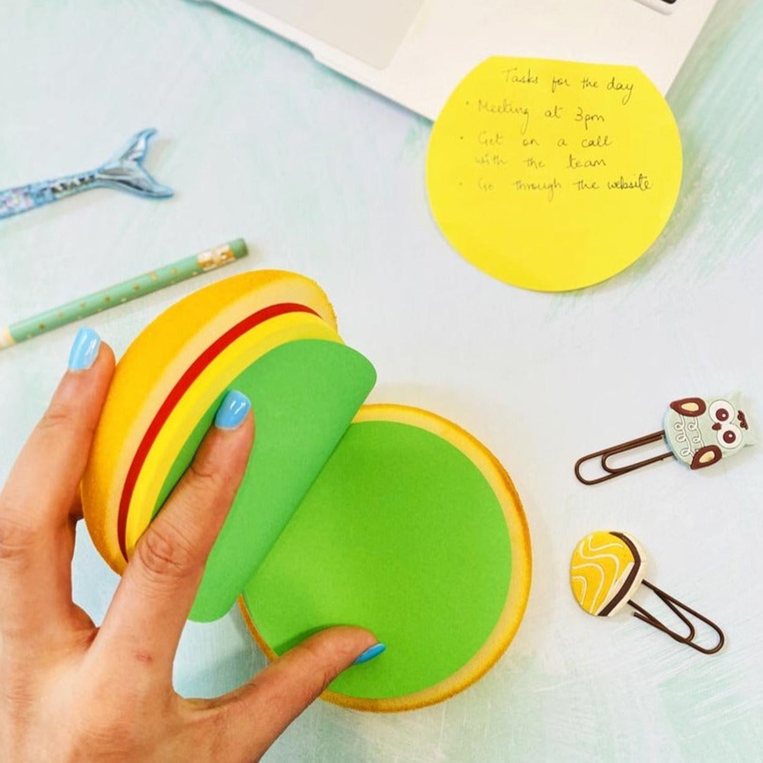 8073 Burger Shaped Notepad / Sticky Notes / Memo Pads, Unique Mini Notes (Multicolor) - DeoDap
