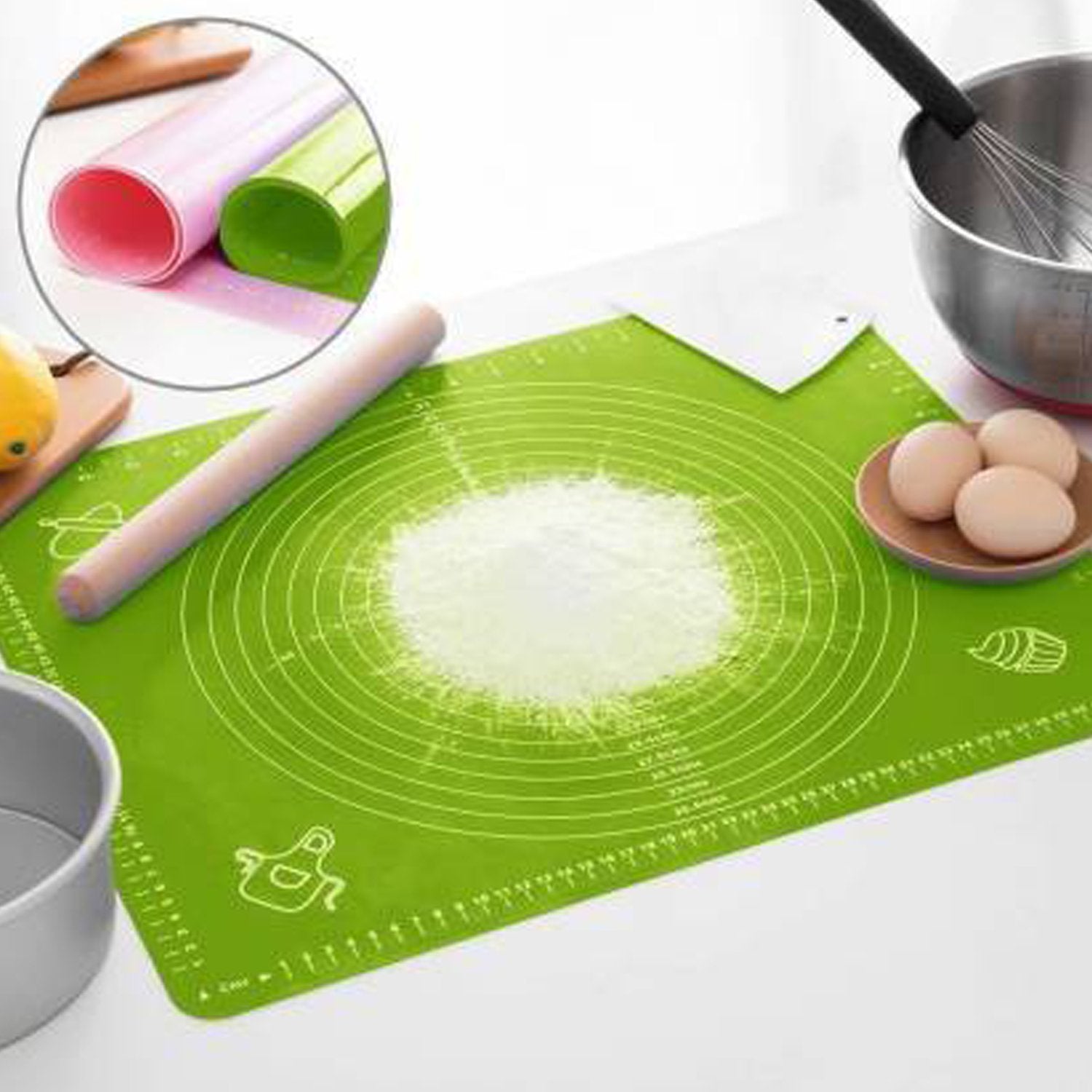 2585A Silicone Pastry Mat with Measurements, Pastry Rolling Mat ( 29X26CM )