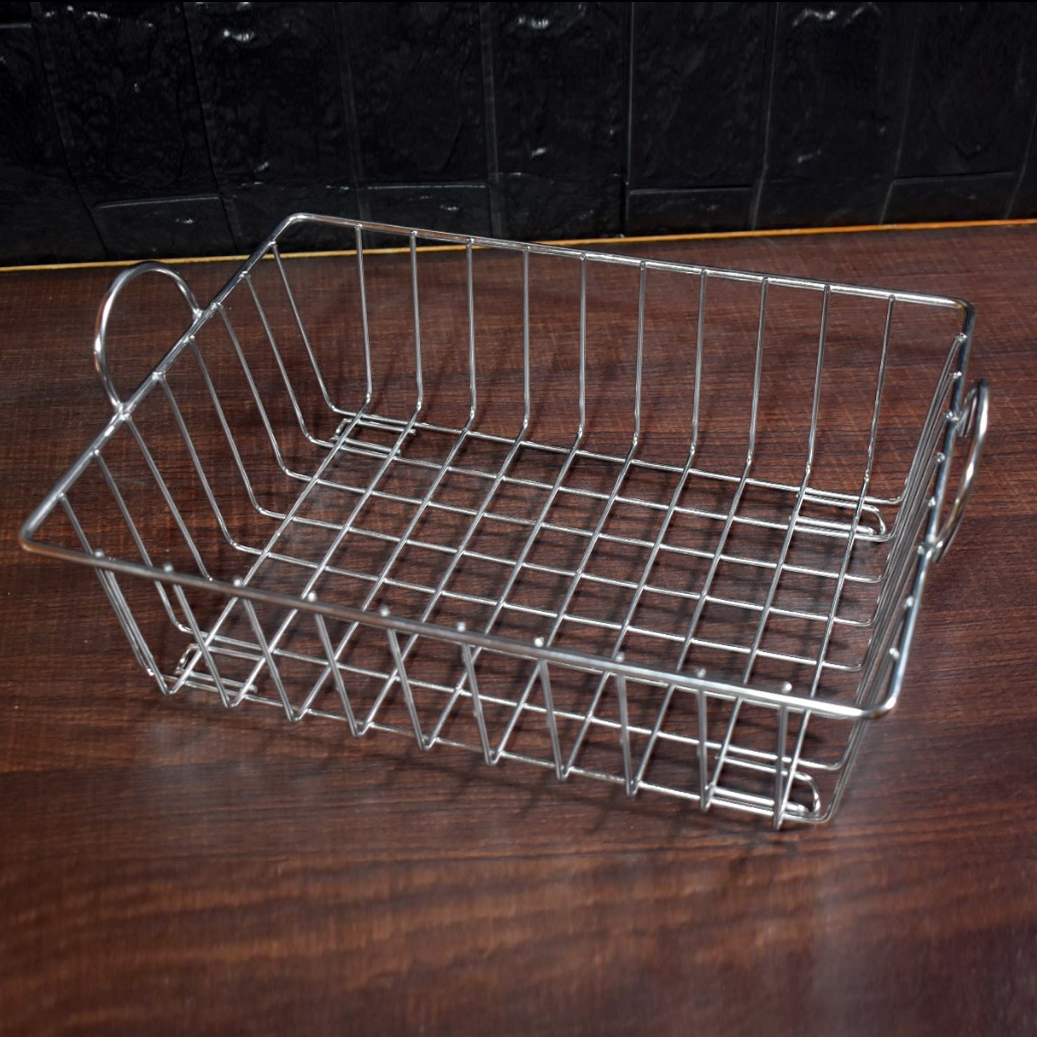 2743 SS Square Basket Stand used for holding fruits as a decorative and using purposes in all kinds of official and household places etc.