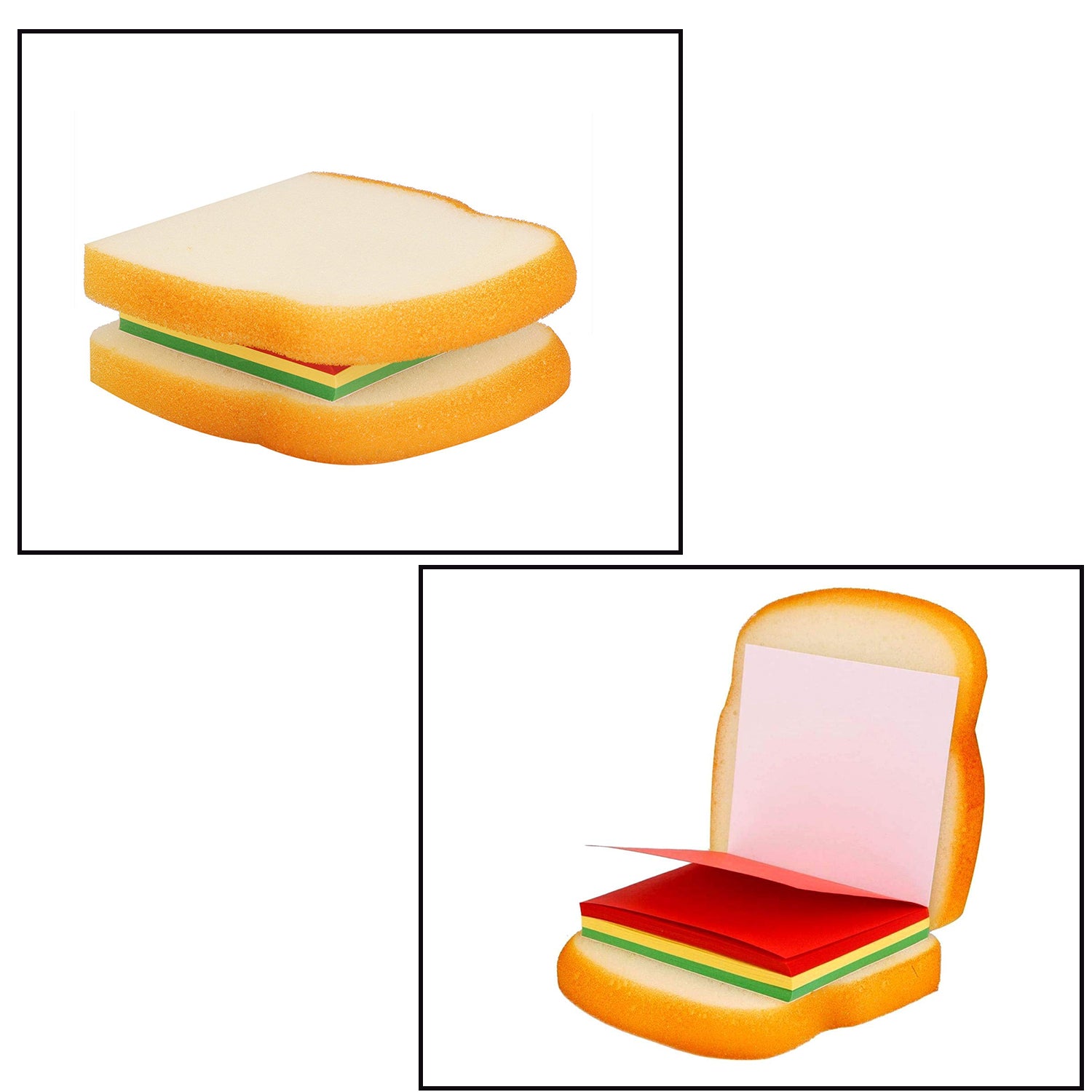 8072 Sandwich Shaped Notepad / Sticky Notes / Memo Pads, Unique Mini Notes (Multicolor) - DeoDap