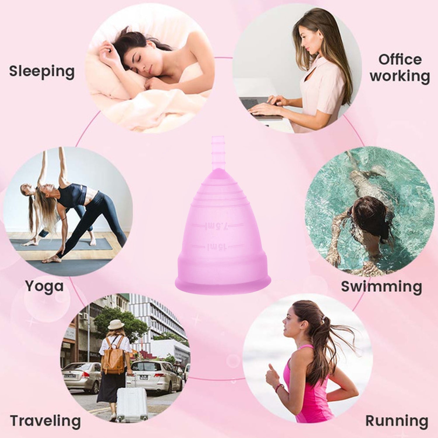 6112A Reusable Menstrual Cup used by womens and girls during the time of their menstrual cycle freeshipping - DeoDap