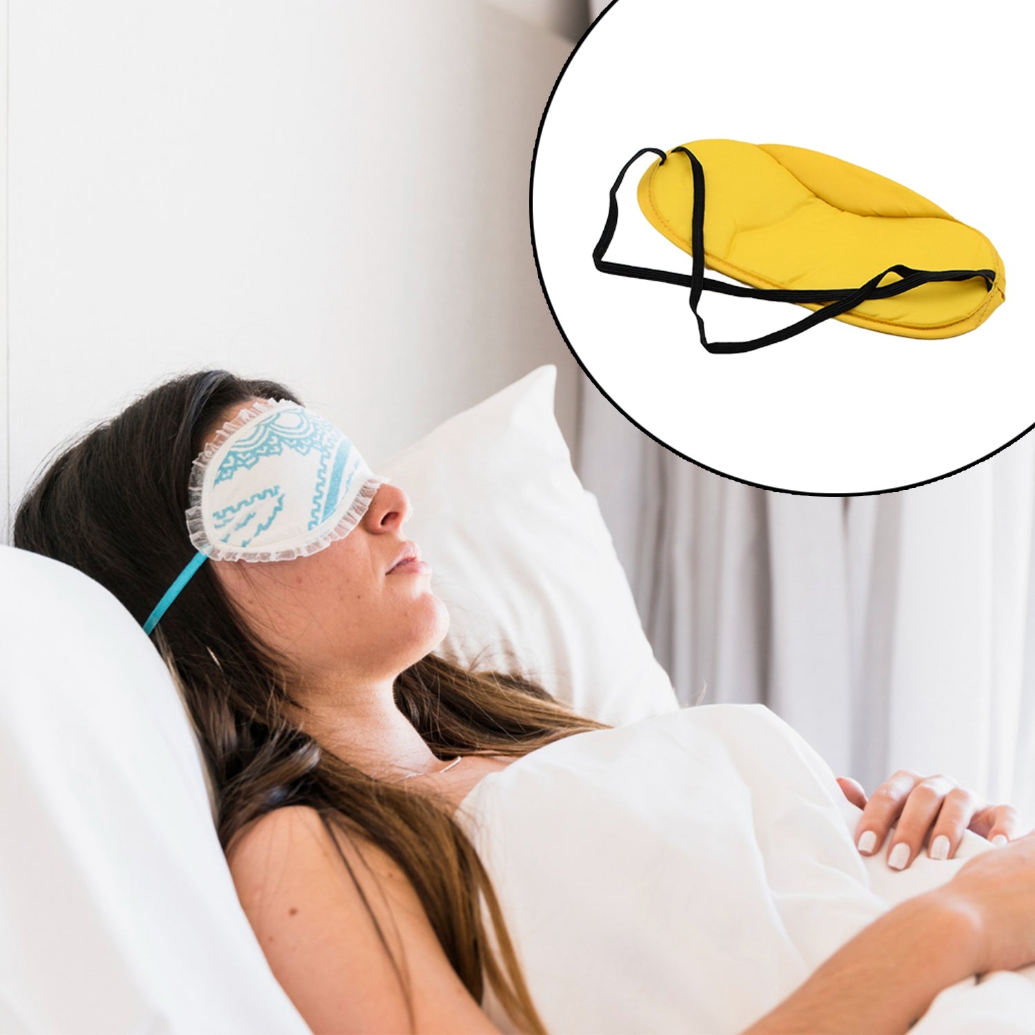 6900 SLEEPING MASK LIGHTWEIGHT COTTON FABRIC BLINDFOLD SOFT EYE MASK SUPER NEW PREMIUM EYE MASK (1 PC)
