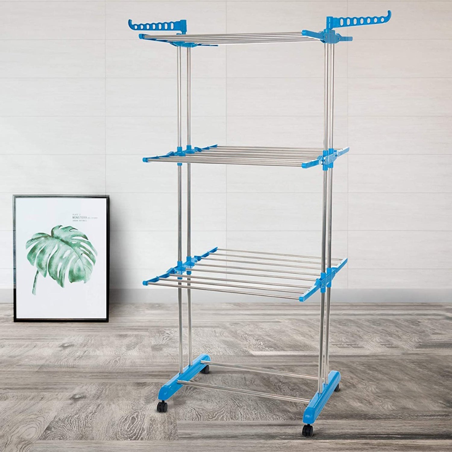 4685A 3 Layer Stainless steel Cloths Rack For Holding And Hanging Wet Cloths And Items In Various Types Of Places. DeoDap