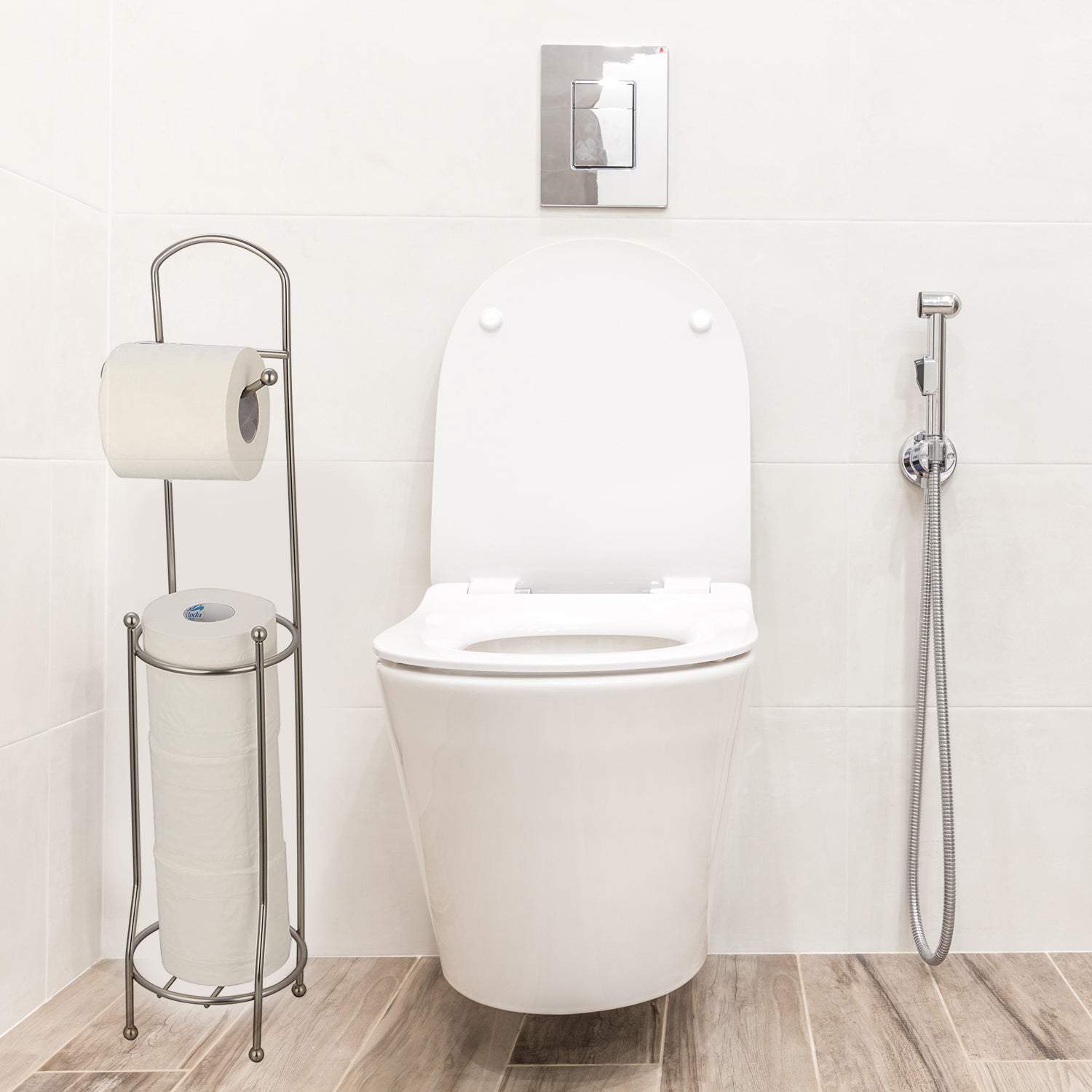5199 Tissue Roll Stand 63cm High Quality Steel Stand Foe Toilet & Home Use Stand