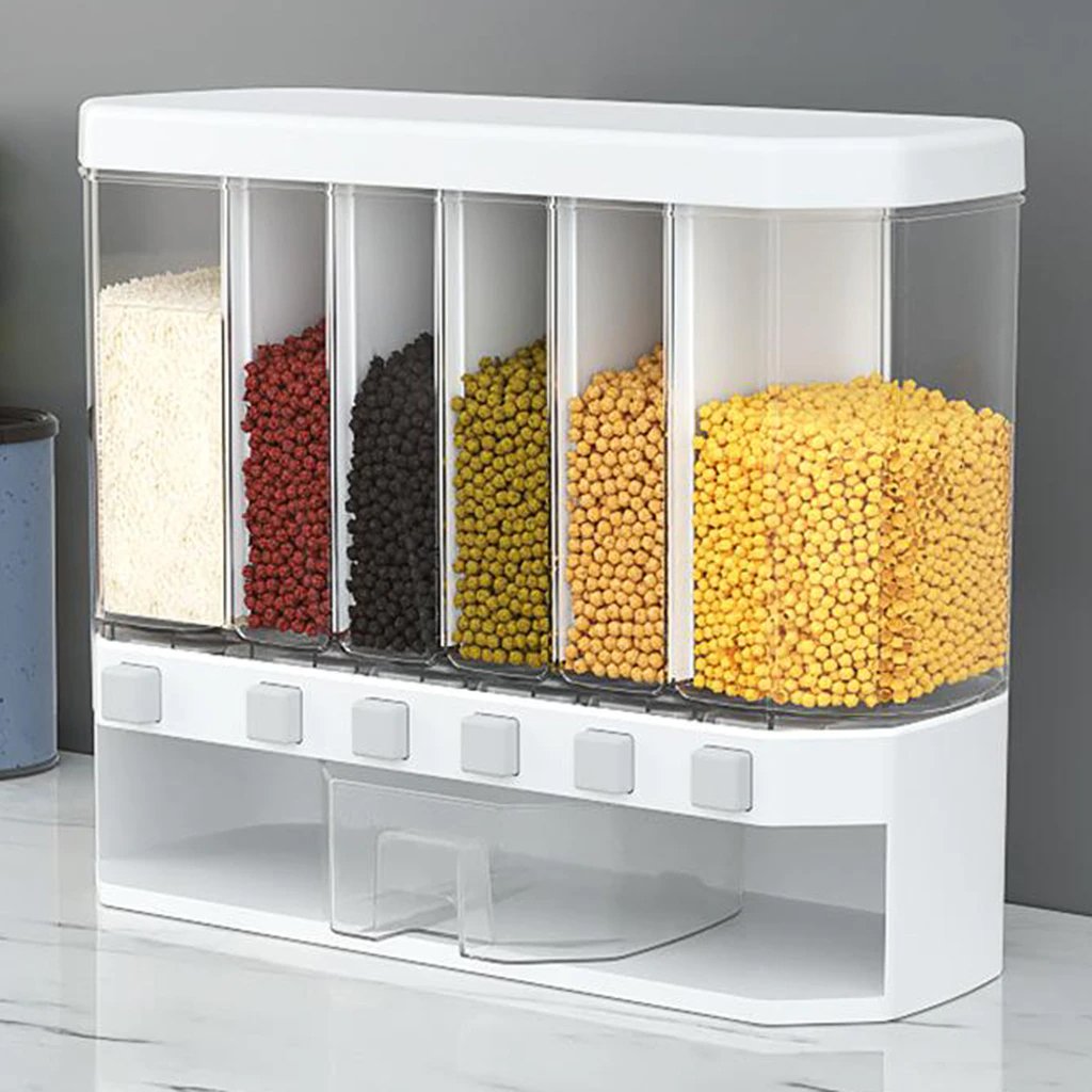 2382 Wall-Mounted Cereals Dispenser Press Grain Storage Tank - SkyShopy
