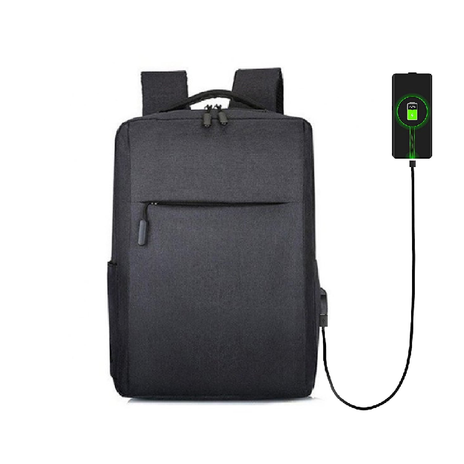 6208 Black Travel Laptop Backpack with USB Charging Port DeoDap
