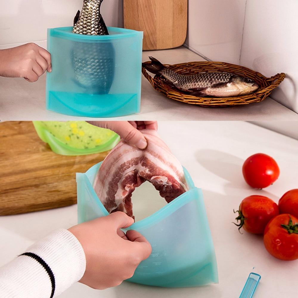 1176 Reusable Airtight Seal Storage Freezer Leak-Proof Silicone Food Bag (Pack of 2) (350ml & 750ml) - SkyShopy
