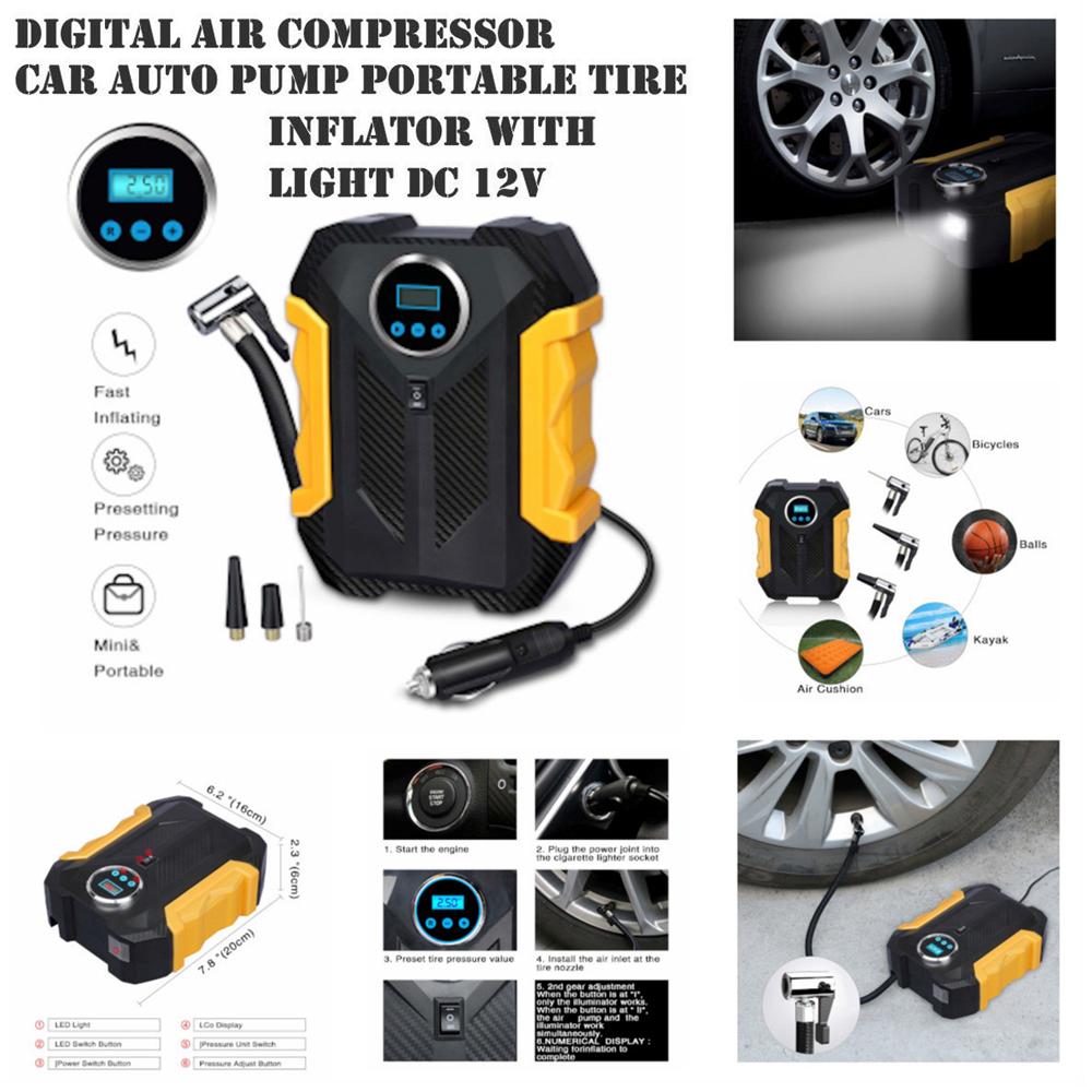 1618 Portable Electric Car Air Compressor Pump for Car and Bike Tyre - SkyShopy