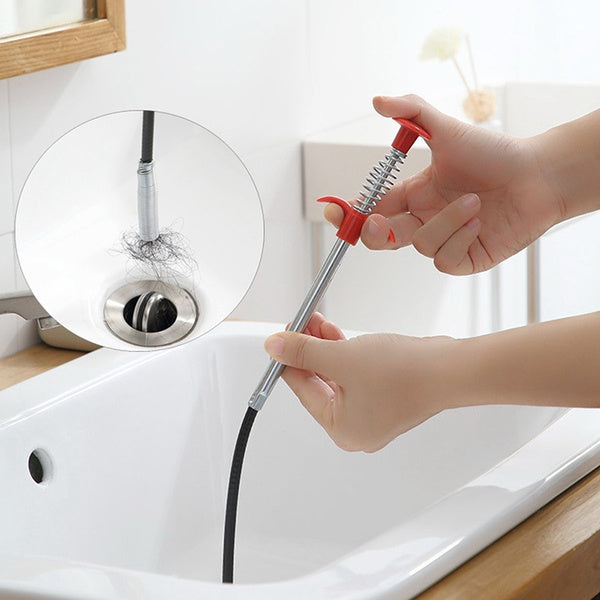 9129 Metal Wire Brush Hand Kitchen Sink Cleaning Hook Sewer Dredging Device (294 cm) DeoDap