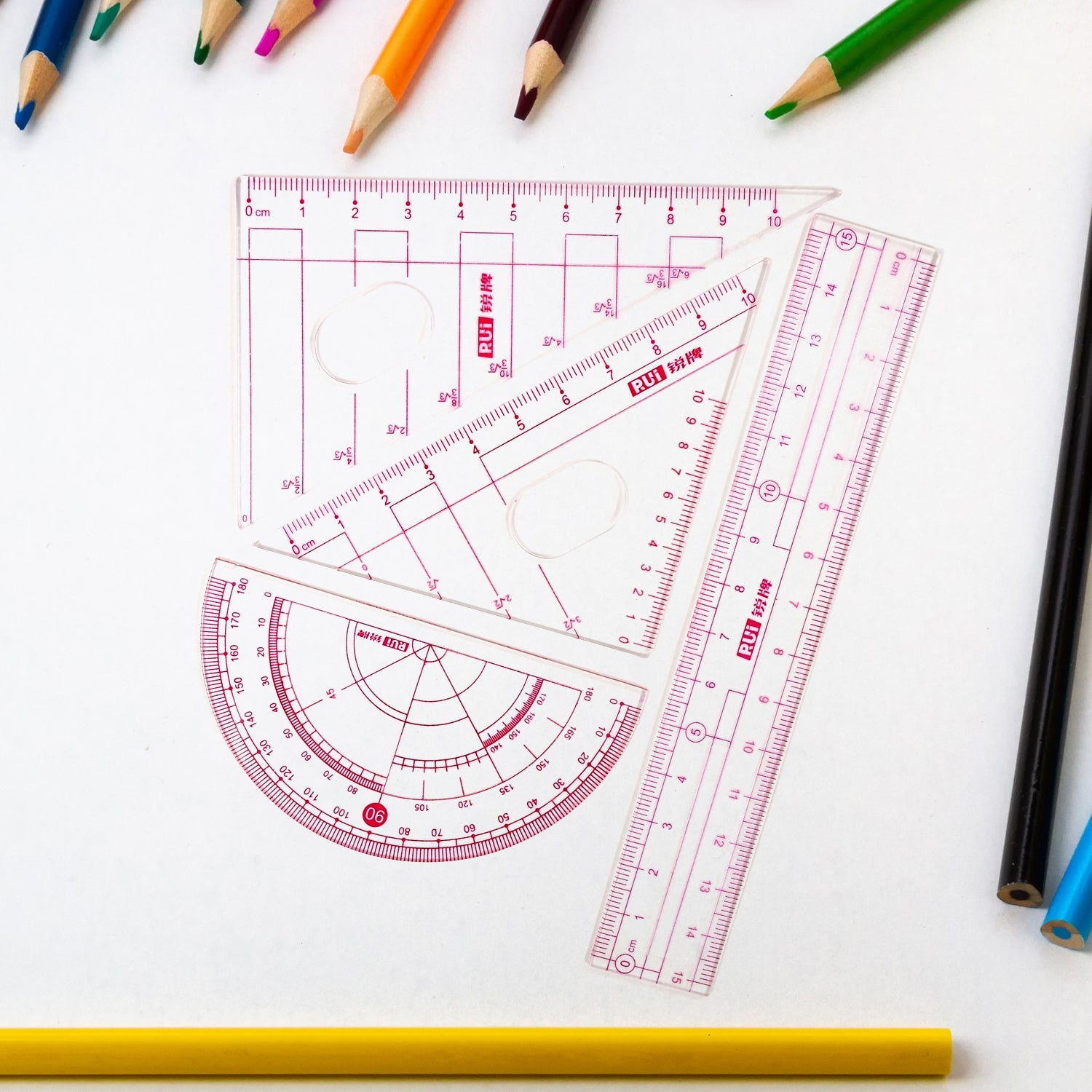 7920 Math Compass Compass Ruler Set Student Geometry Math Set Metal 8-Piece Measurement Design Compass Drawing Tool Math Geometry Kit.