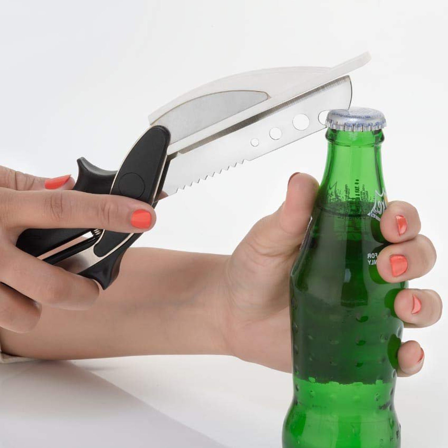2490 Smart claver Cutter Kitchen Knife and in Built Chopping Board with Locking Hinge with Spring Action for Vegetables for kitchen DeoDap