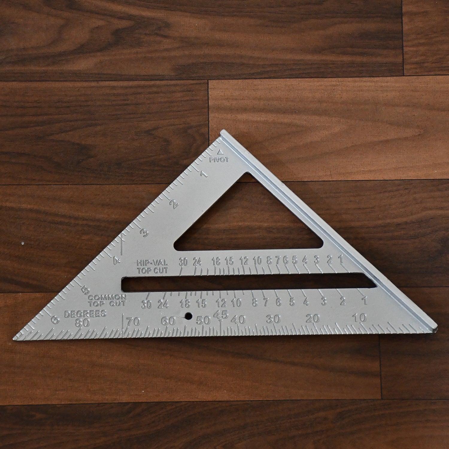 1559 Double Side Scale Triangle Measurement Hand Tool, 45 Degree Triangle Ruler, Home for Industry, Aluminum Alloy Rafter Square 7-Inch Length