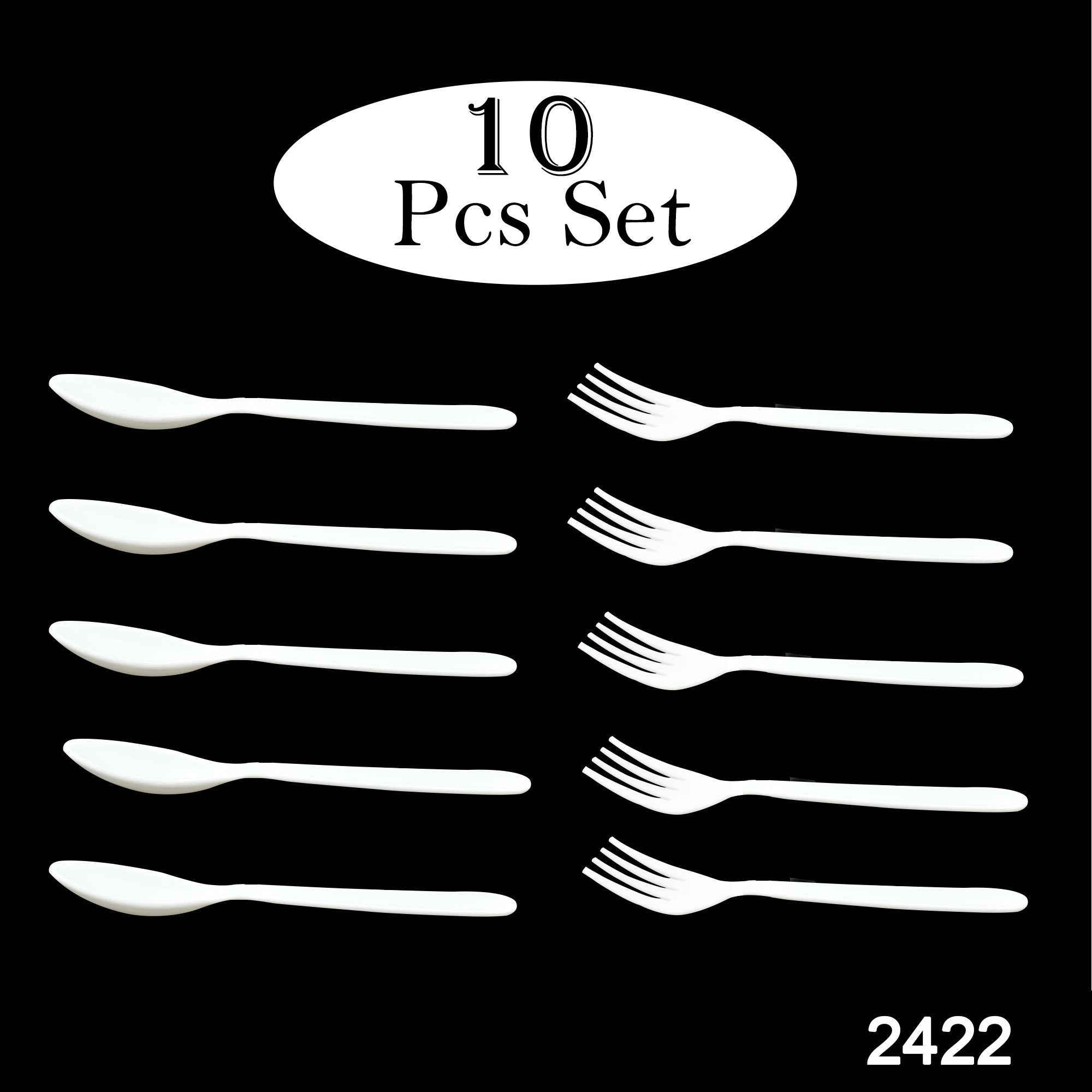 2422 Dinnerware Cutlery Premium Plastic Spoon And Fork Set - 10 pcs - SkyShopy