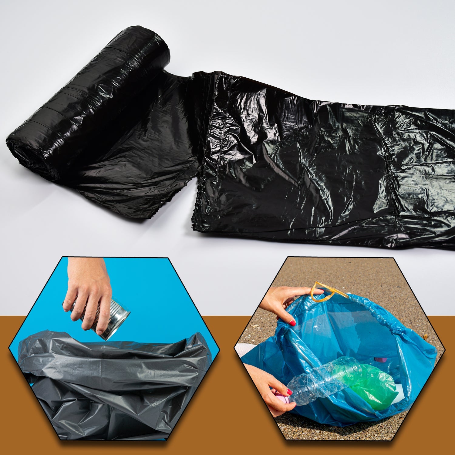 9237 1Roll Garbage Bags/Dustbin Bags/Trash Bags 50x55Cm DeoDap