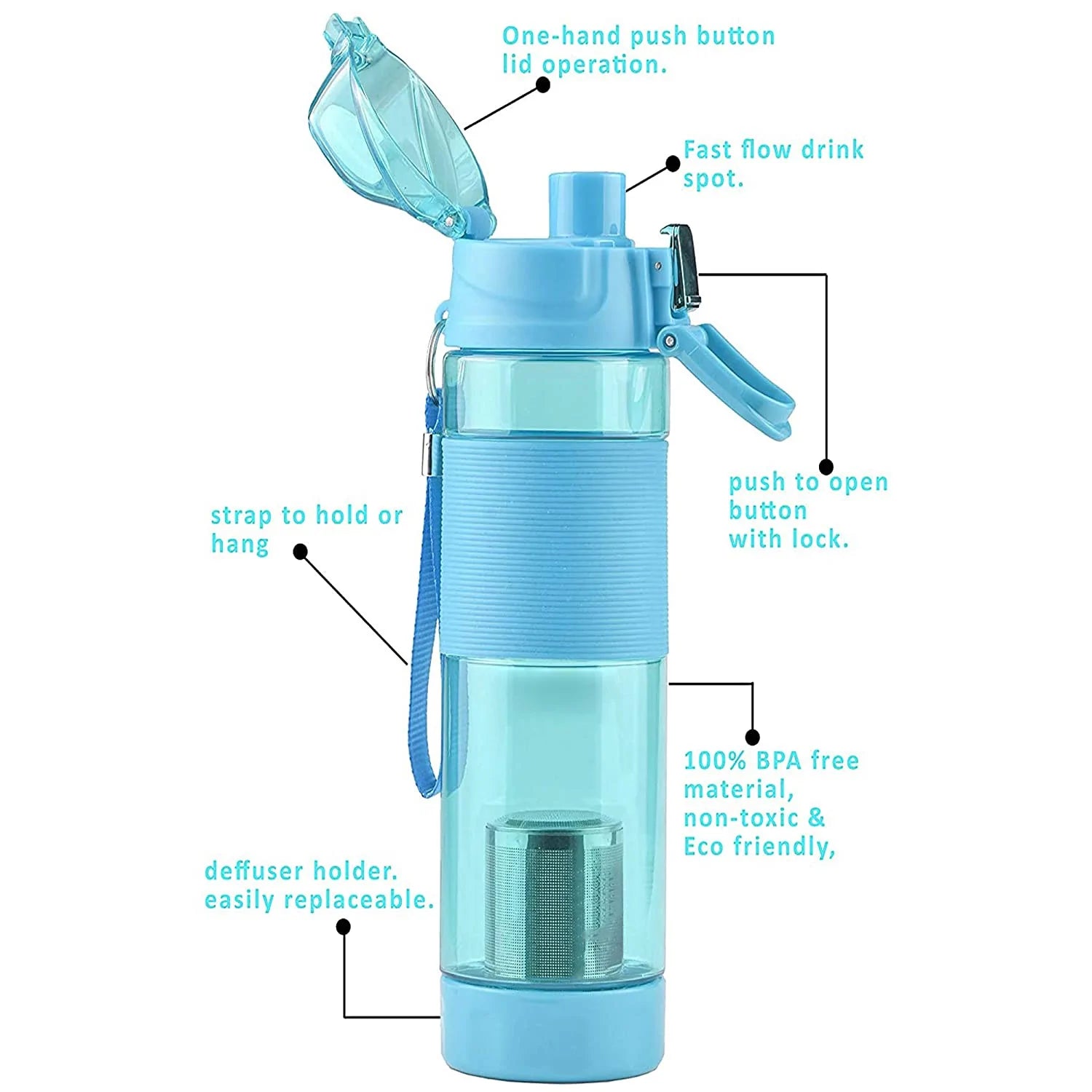 6480 Alkaline Water Bottle, with Food Grade Plastic, Stylish and Portable 