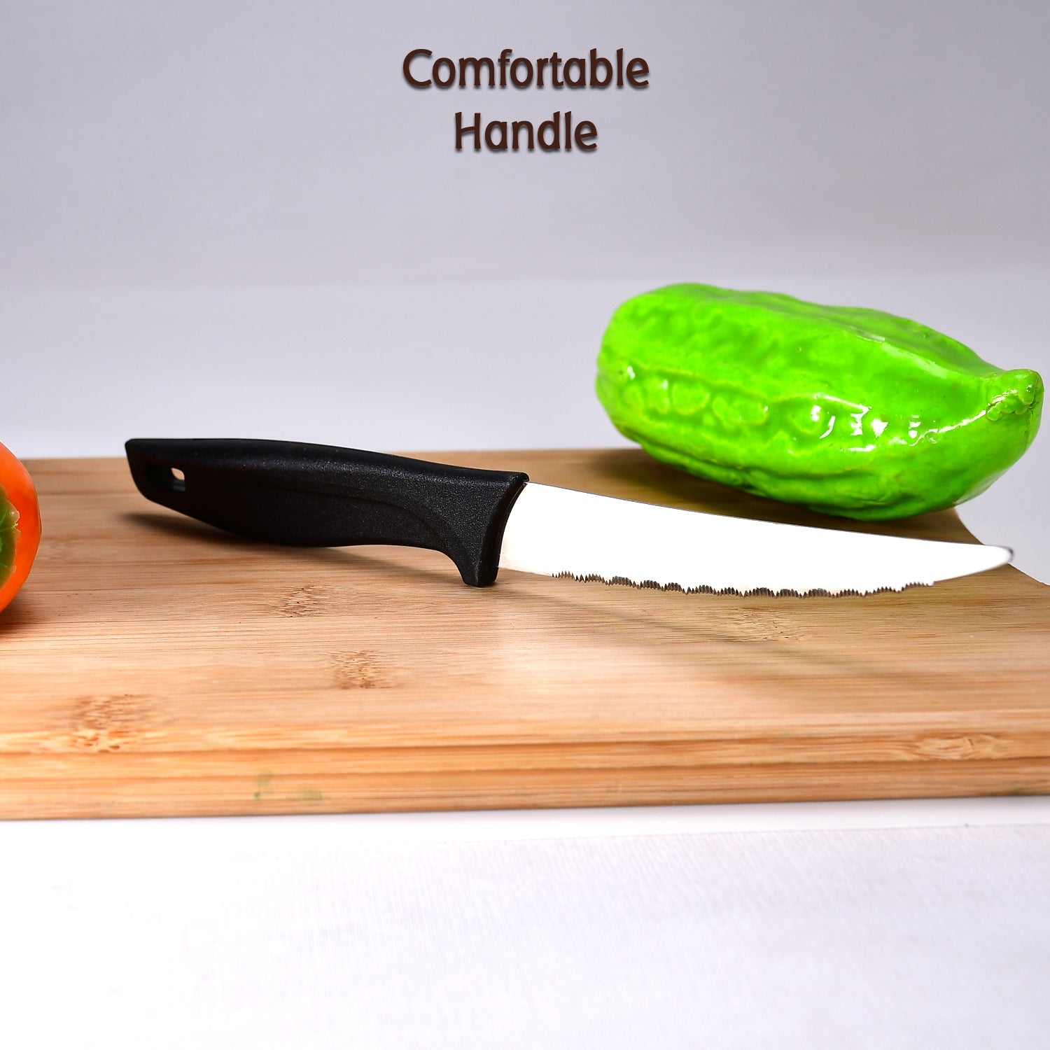 2373 Stainless Steel knife and Kitchen Knife with Black Grip Handle. DeoDap
