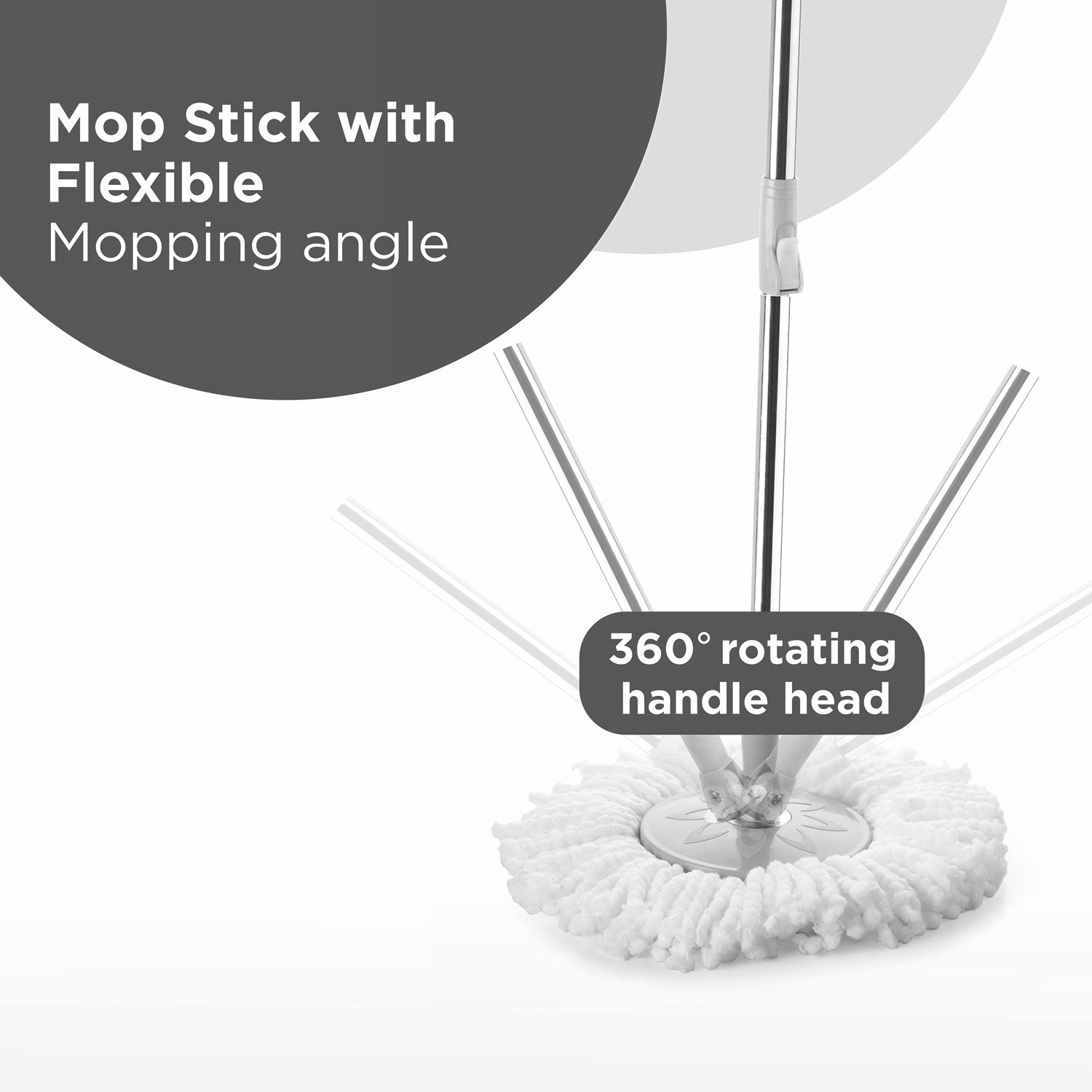 1185 Mop with Bucket For Floor Cleaning With Steel Spin /Mop for Floor Cleaning / Floor Cleaner Mop / Spin Mop / Magic Mop / Mop Stick / Spin Mop Set with Bucket DeoDap