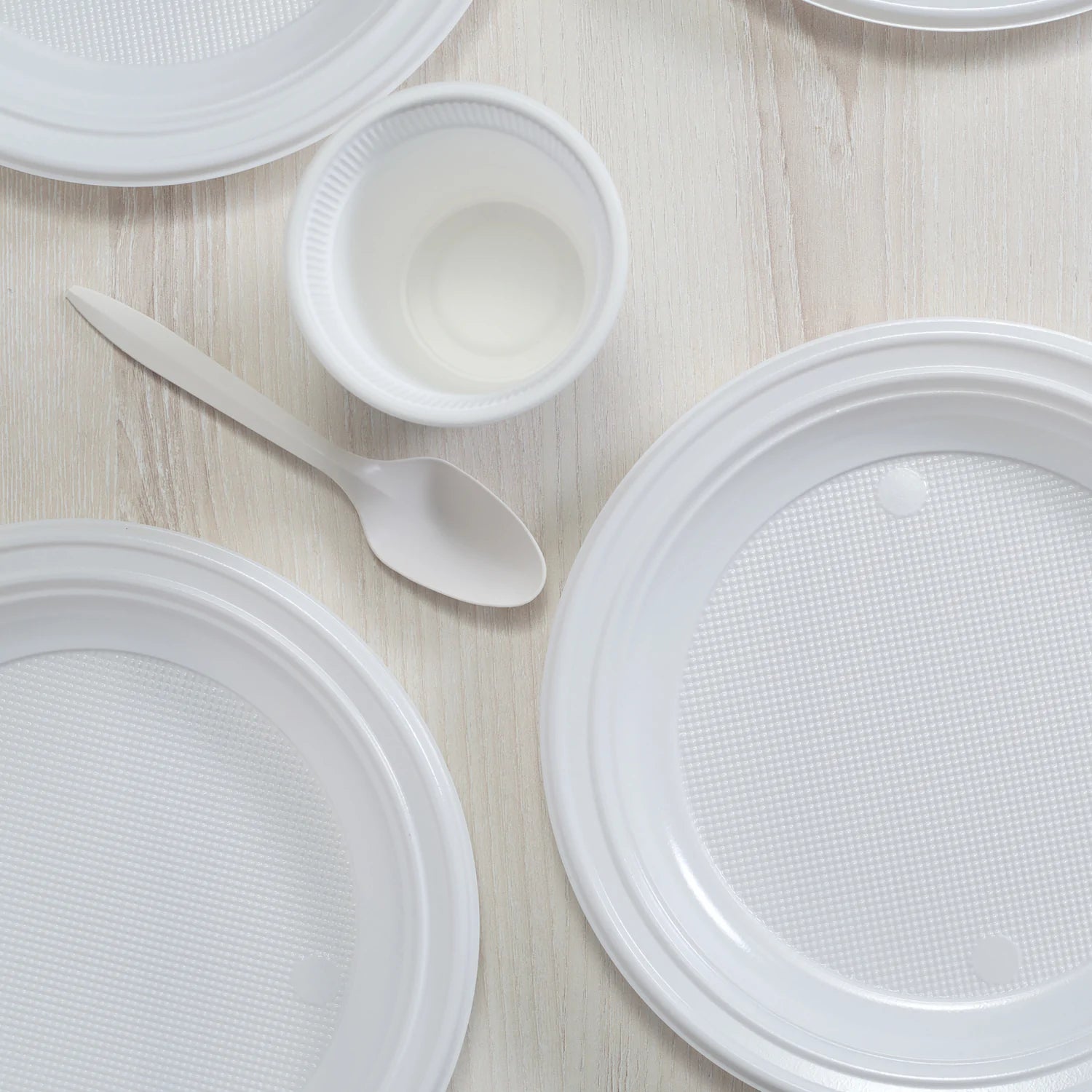 7104 White Spoon Plastic For Home & Restaurant Use ( 3 Pcs ) 