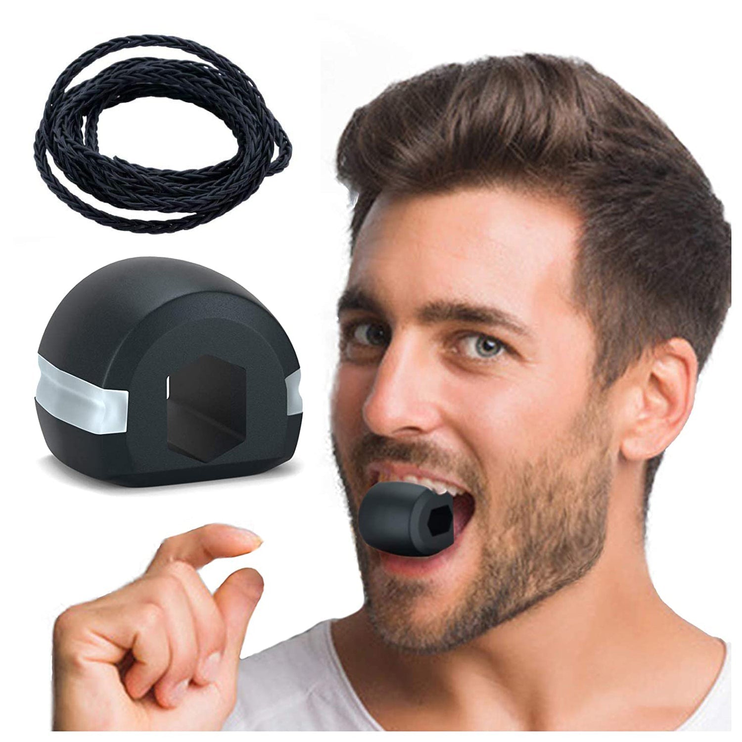 6101V Cn Blk Jaw Exerciser Used To Gain Sharp And Chiselled Jawline Easily And Fast.